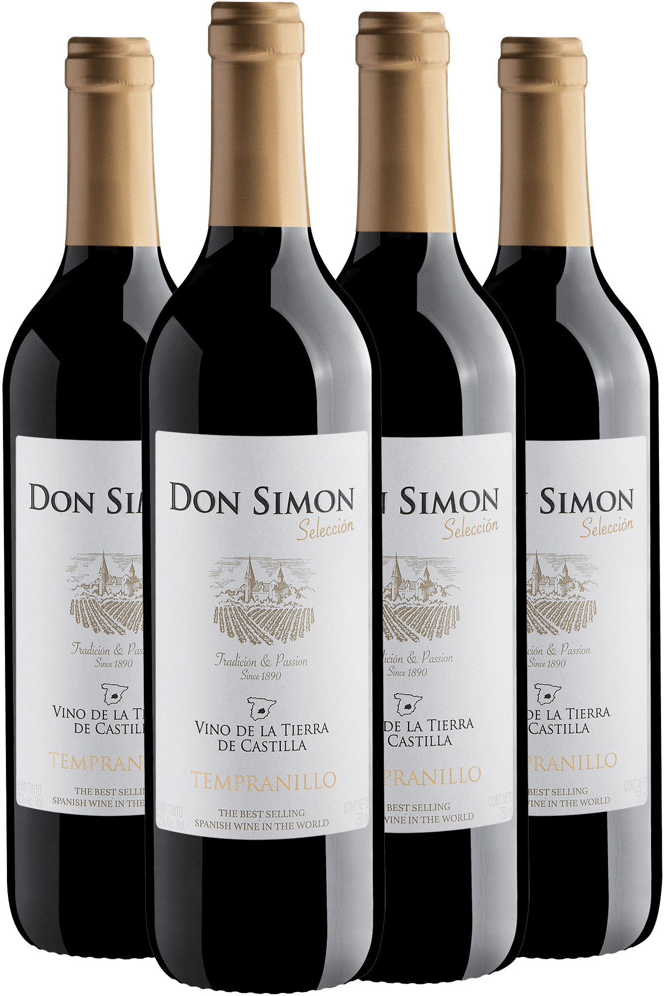 Kit 4 Don Simon Selección Tempranillo por R$26,90 cada garrafa
