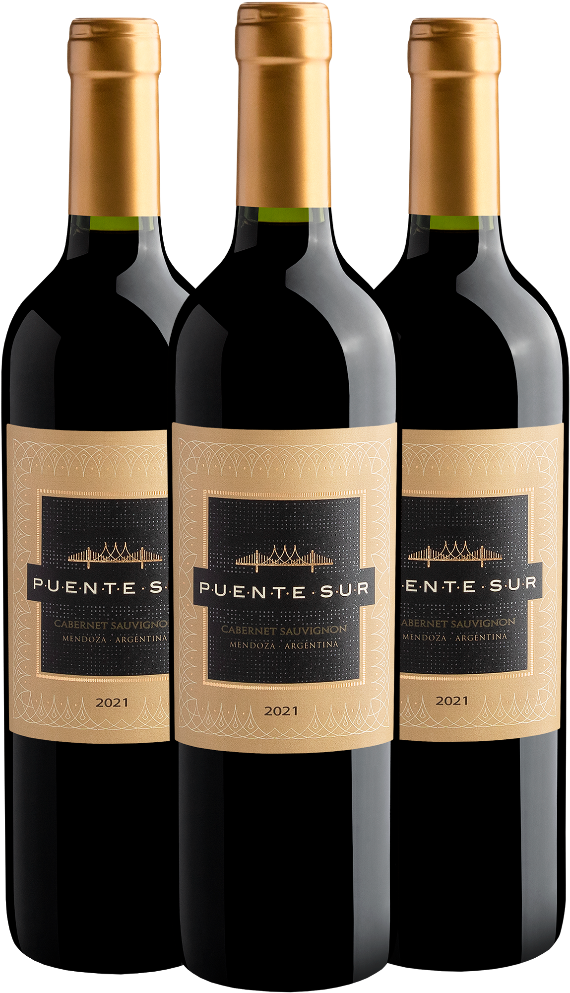 Kit 3 Puente Sur Cabernet Sauvignon 2021 | R$34,90 por garrafa