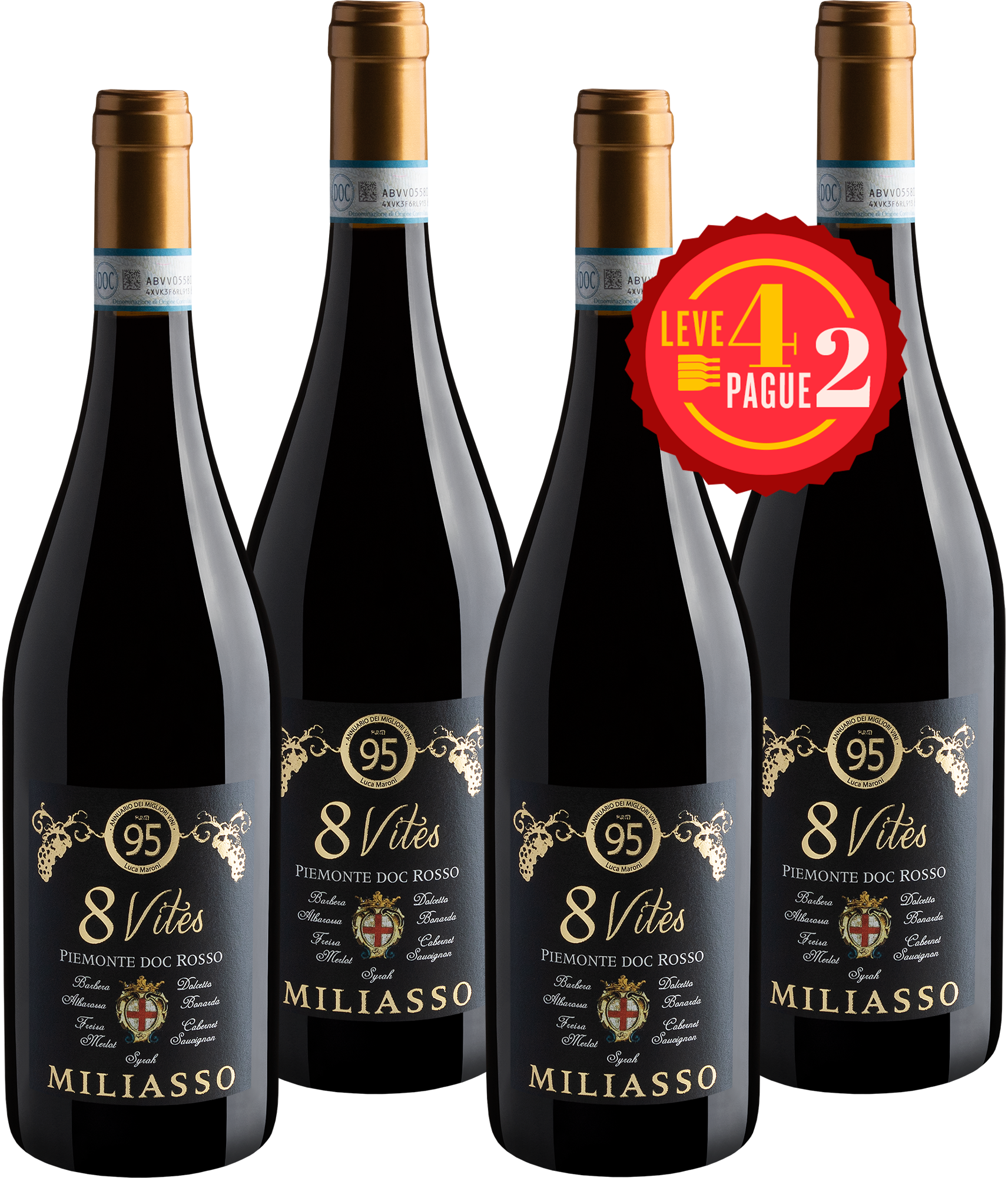 Leve 4, Pague 2: Miliasso 8 Vites Rosso Piemonte DOC 2019