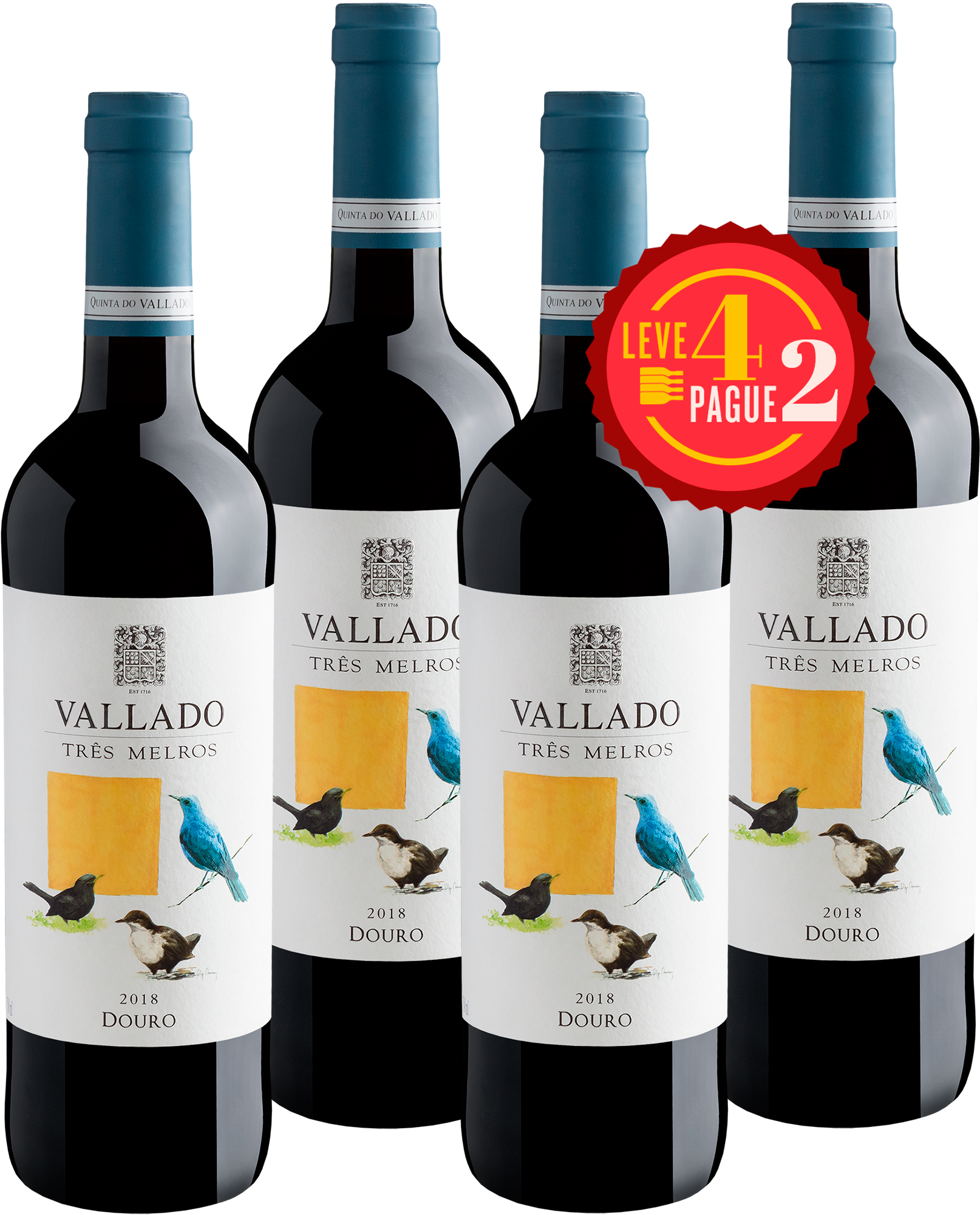 Leve 4, Pague 2: Vallado Três Melros Tinto Douro DOC 2018