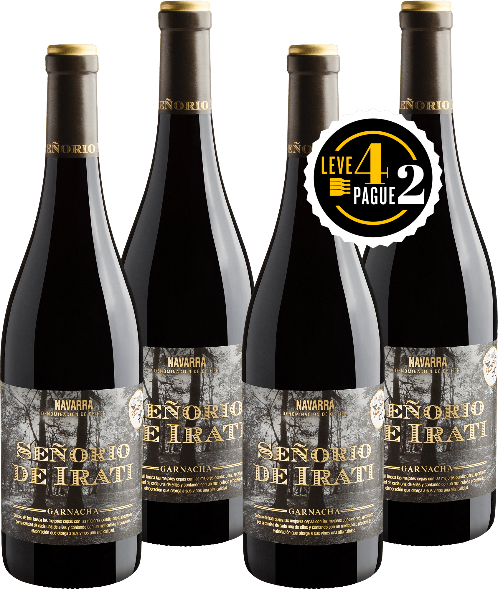 Leve 4, Pague 2: Señorío de Irati Garnacha Navarra D.O. 2018 | R$49,95 por garrafa