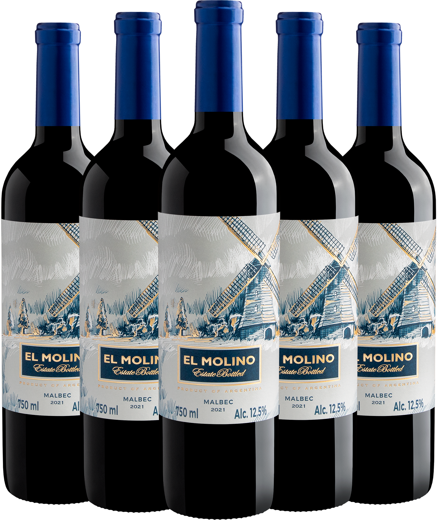 Kit 5 El Molino Malbec 2021