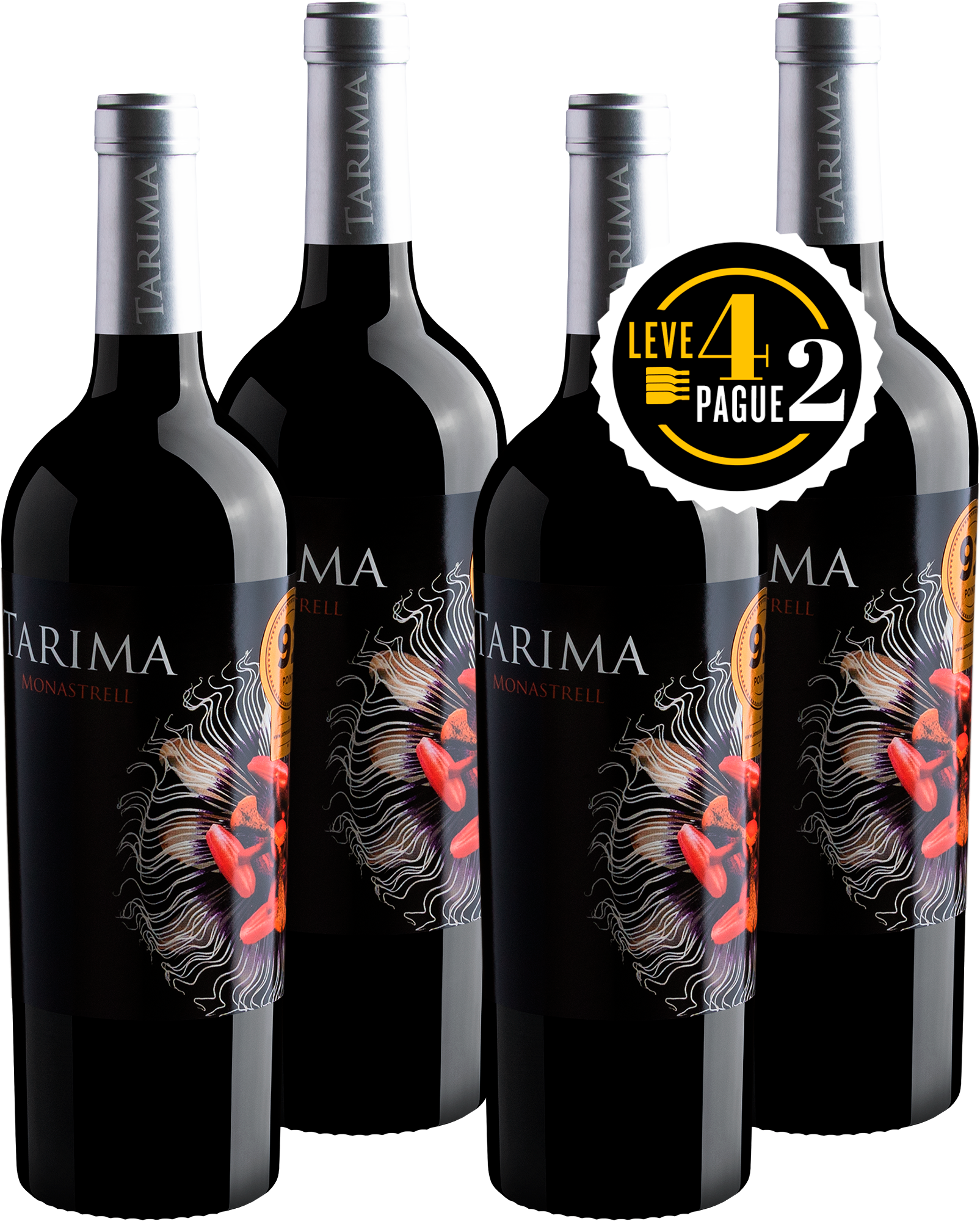 Leve 4, Pague 2: Tarima Monastrell Alicante D.O. 2016 | R$62,45 por garrafa