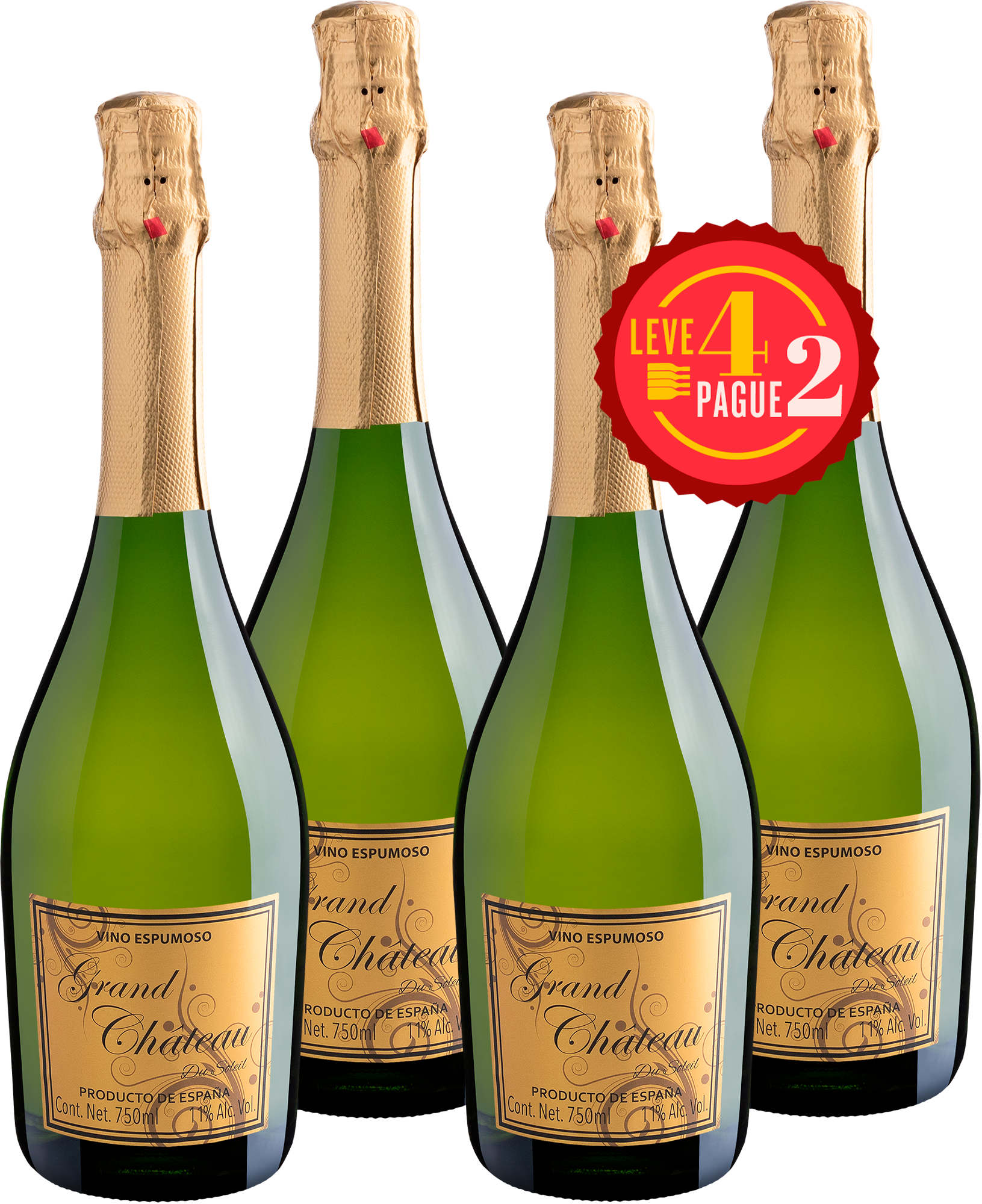 Kit Leve 4 Pague 2: Grand Chateau Sparkling Brut