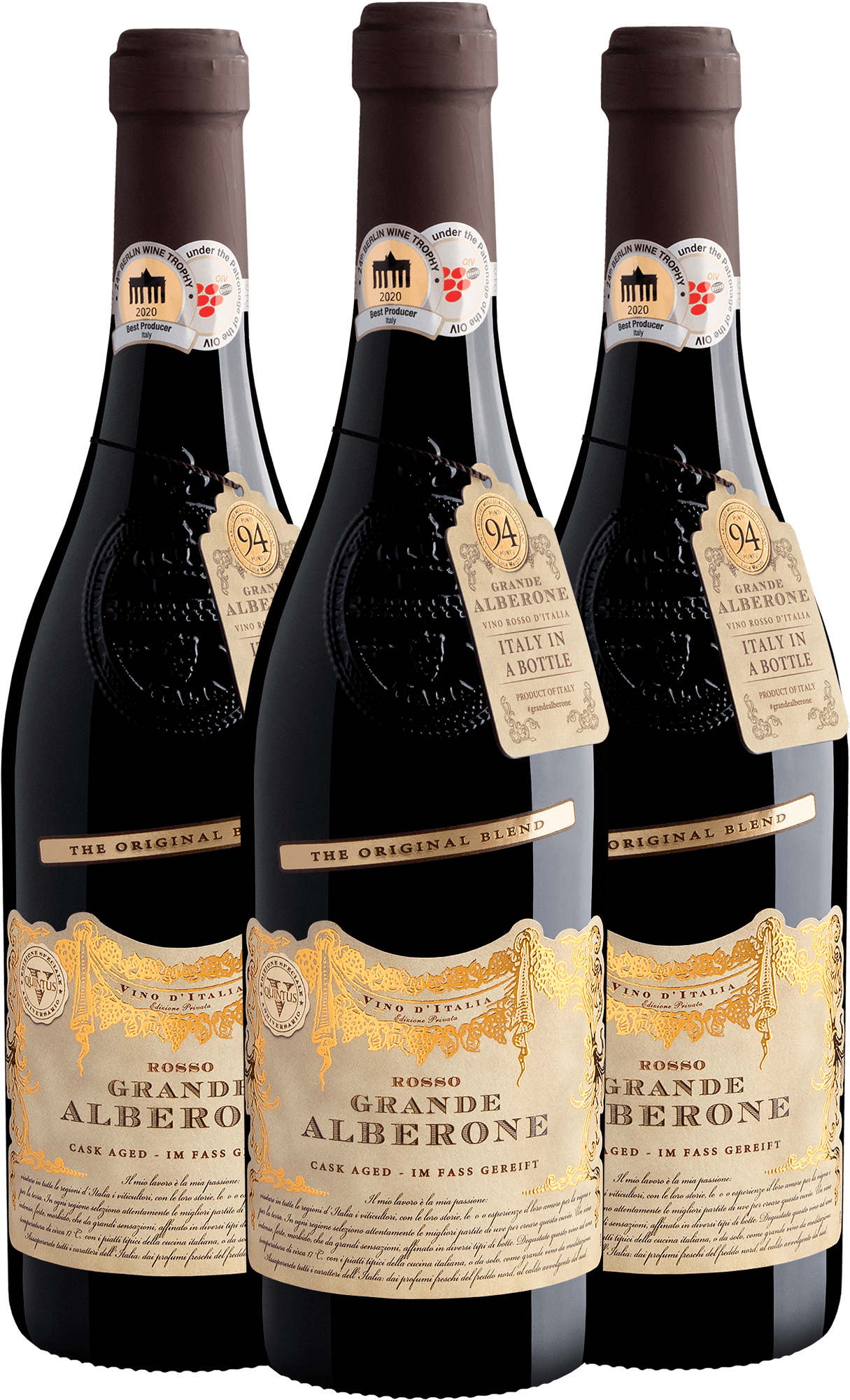 Kit 3 Grande Alberone Vino Rosso d'Italia por R$129,90 cada garrafa