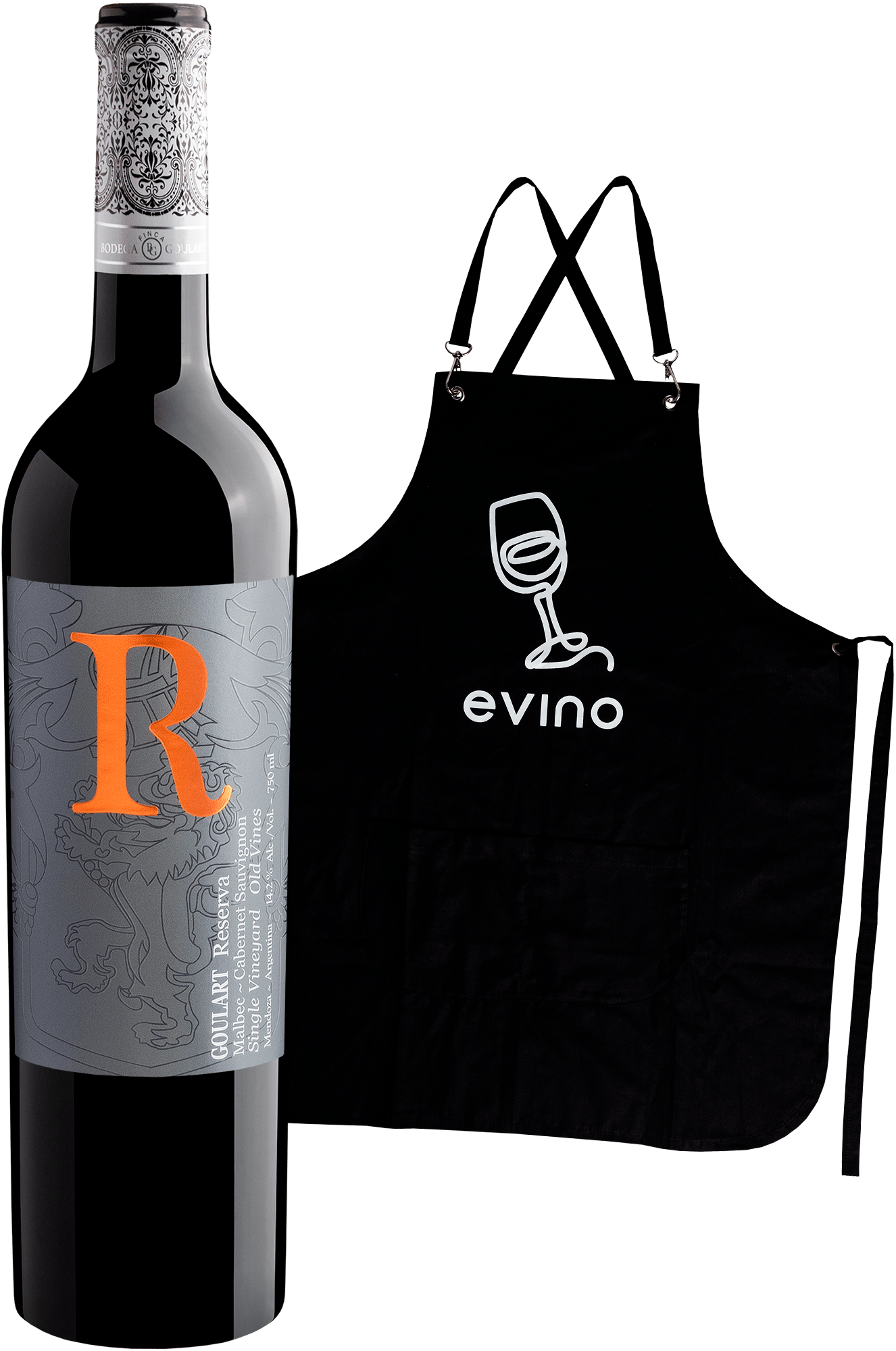 Kit Malbec Premium + Avental de Churrasco e Cozinha Evino