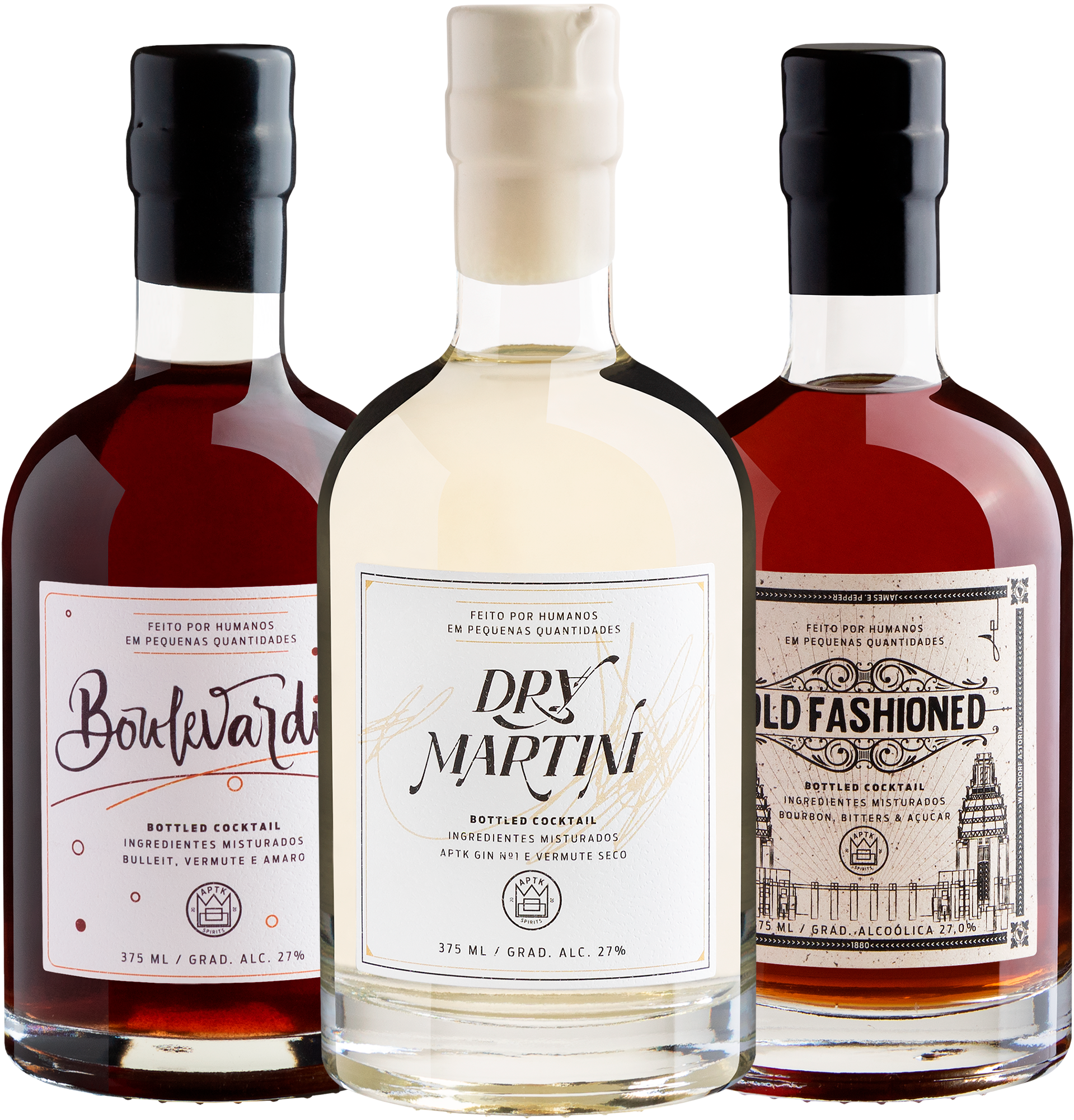 Kit 3 Drinks por R$89,90 cada garrafa