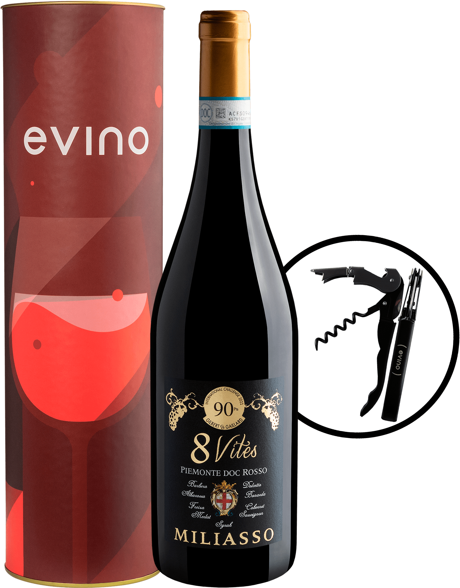 Kit Miliasso 8 Vites + Saca-rolhas + Embalagem Exclusiva