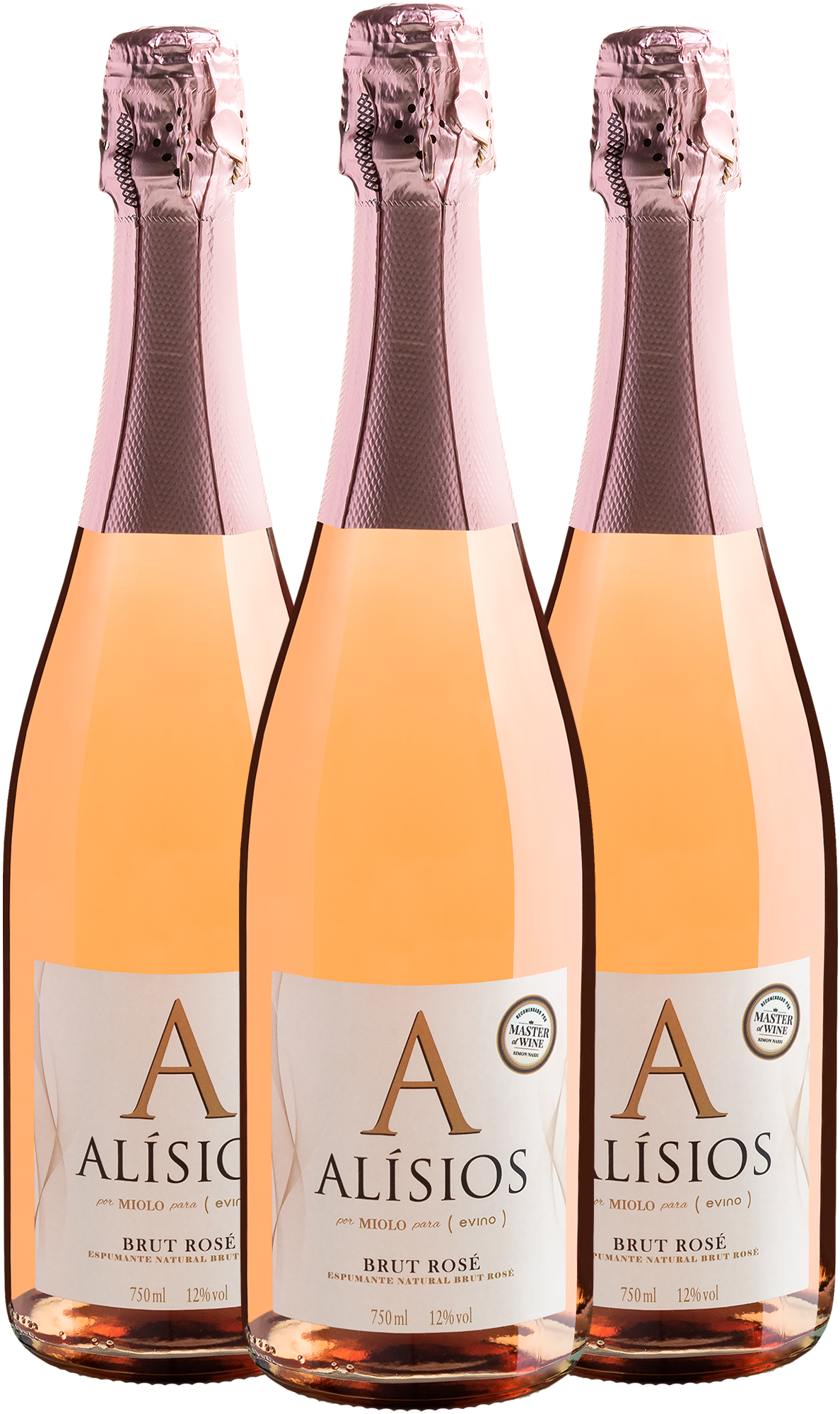 Kit 3 Alísios by Miolo Rosé Brut por R$54,90 cada garrafa