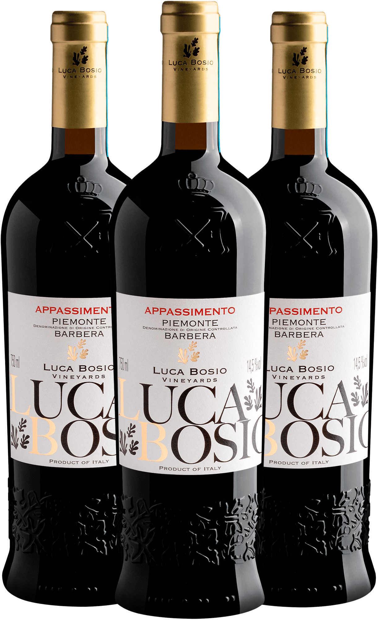Kit 3 Luca Bosio Vineyards Appassimento Barbera Piemonte DOC