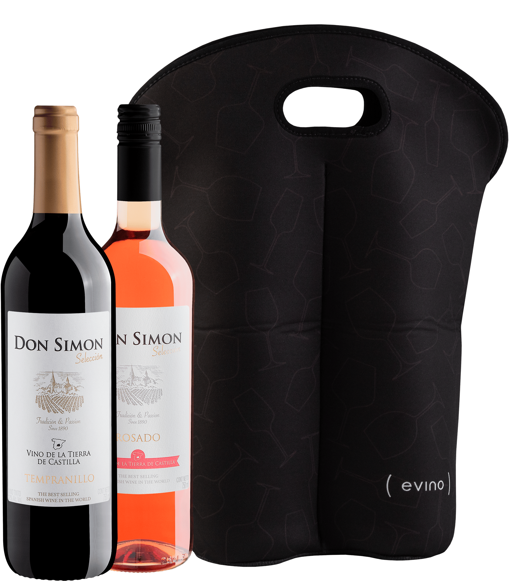 Kit Don Simon Seleccion: 1 Tempranillo + 1 Rosé + Porta-Vinho Exclusivo