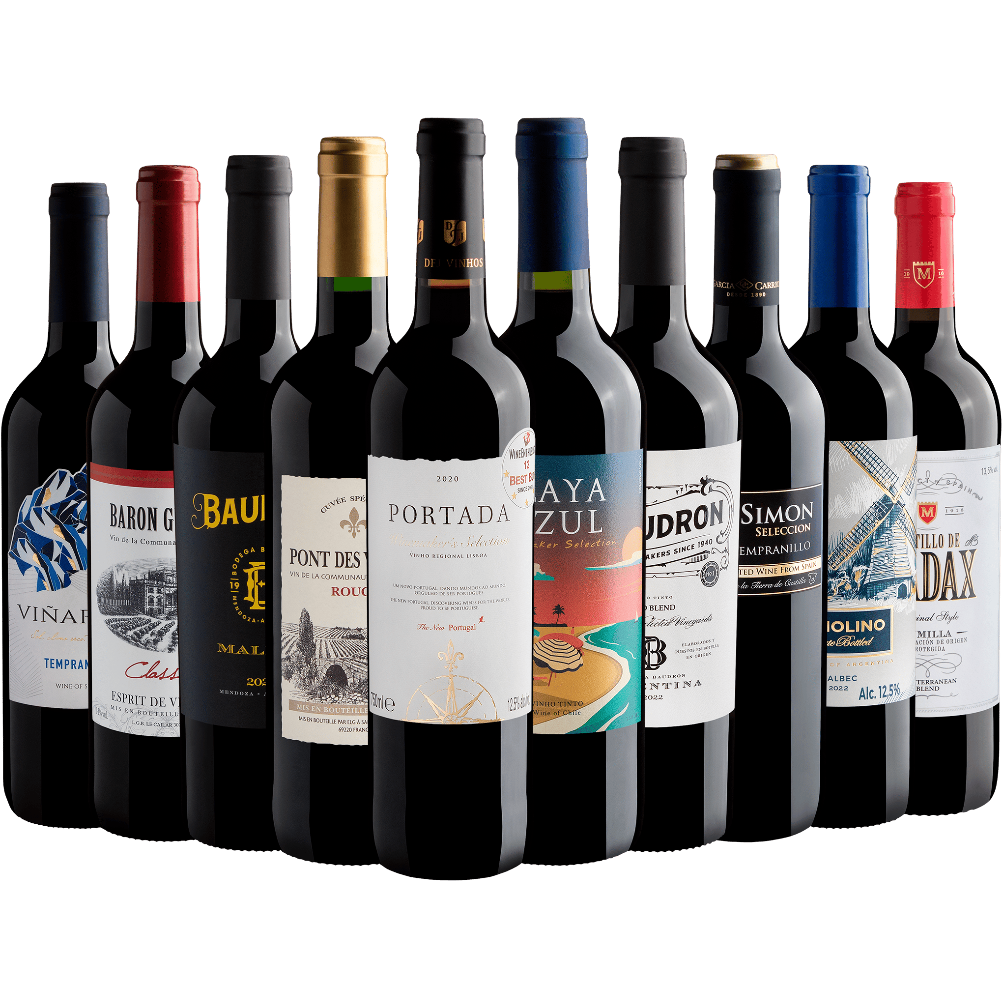 Kit 10 Vinhos com Portada por R$29,90 cada garrafa