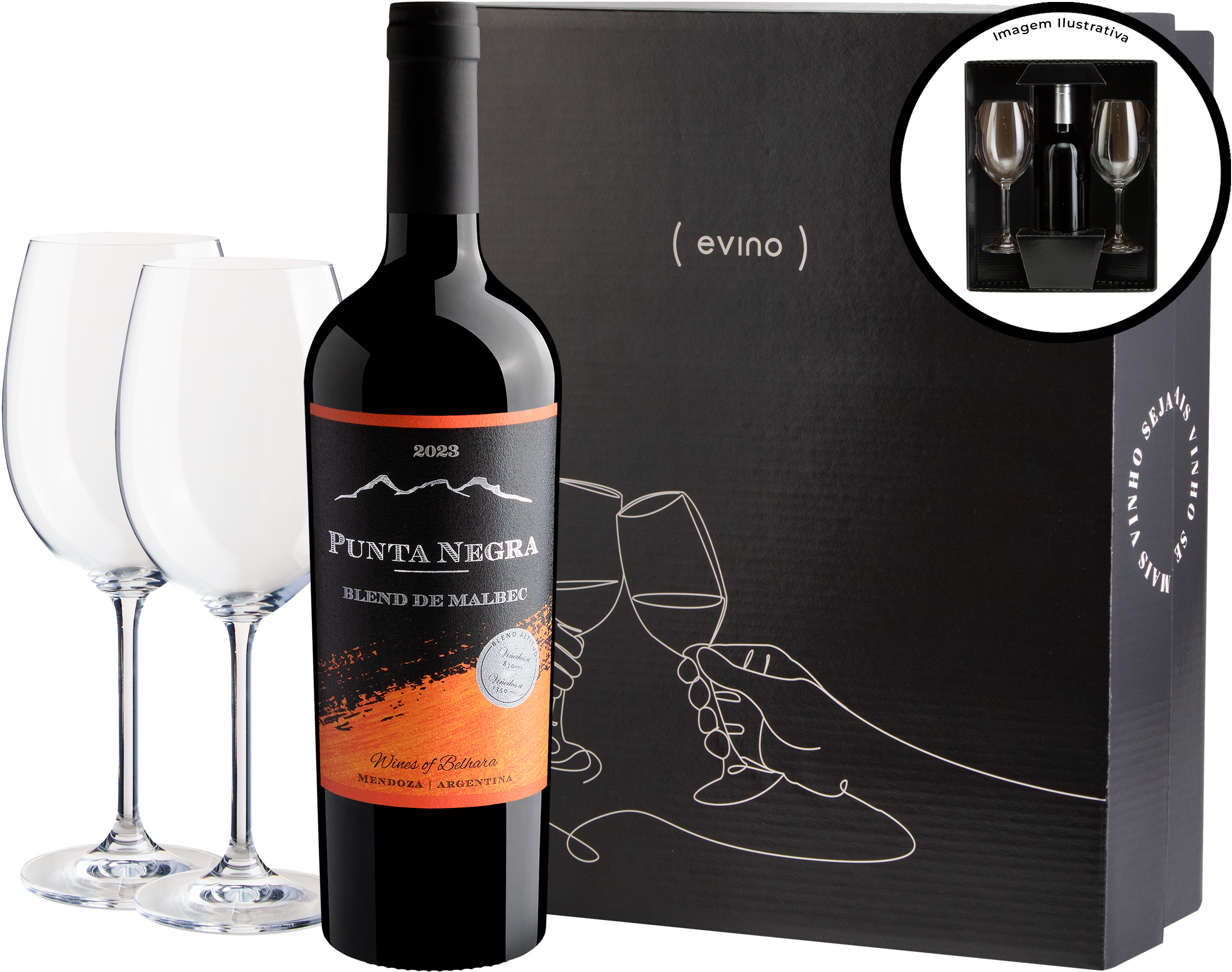 Kit Punta Negra Blend de Malbec Para Presente