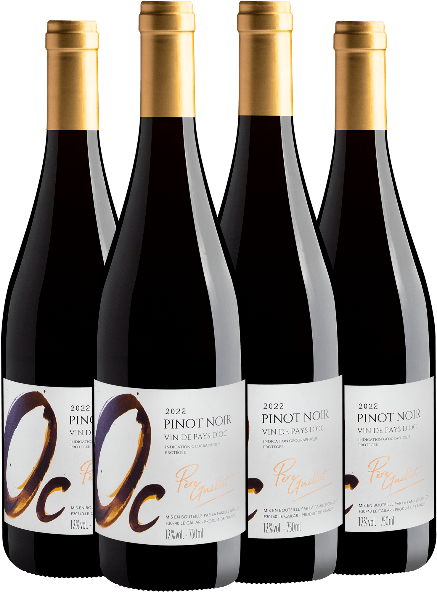 Kit 4 Père Guillot Pinot Noir Pays d'Oc IGP por R$39,90 cada garrafa