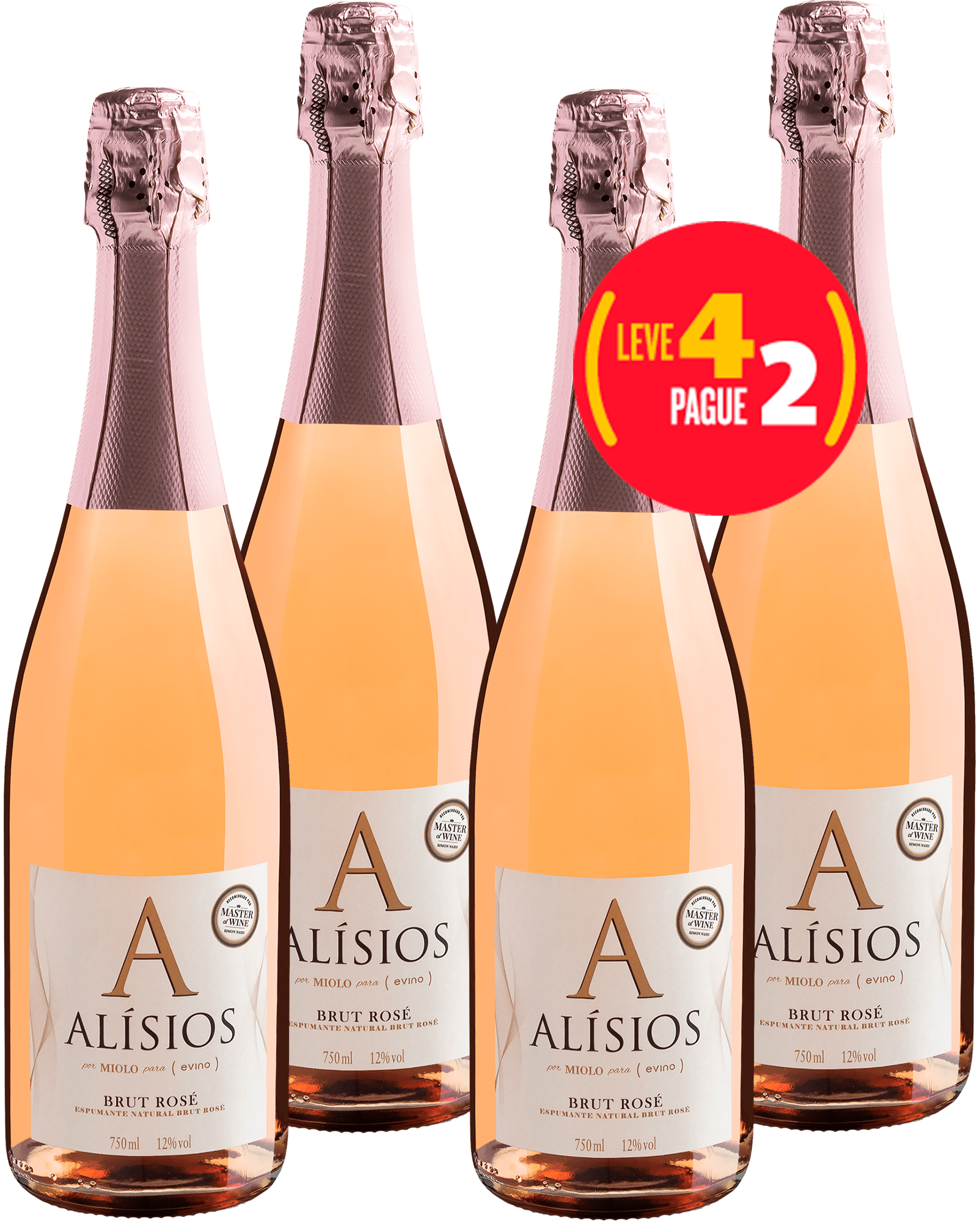 Leve 4 Pague 2 Alísios by Miolo Rosé Brut | R$49,95 por garrafa