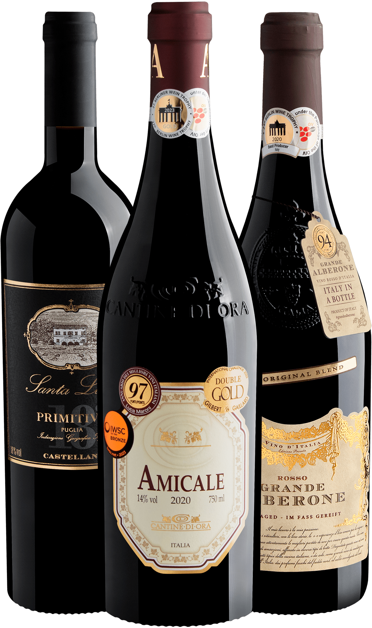Kit Vinhos Italianos 94+ Pontos por R$84,90 cada garrafa