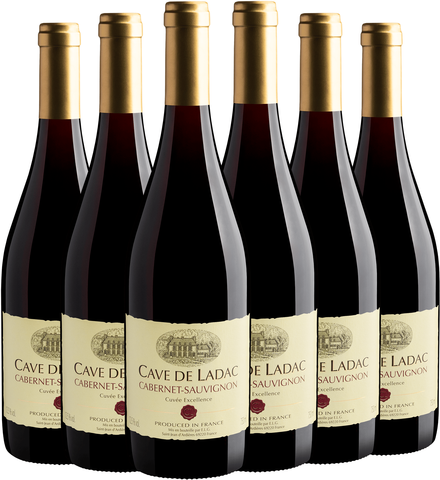 Kit 6 Cave de Ladac Cuvée Excellence Cabernet Sauvignon por R$29,90 cada garrafa