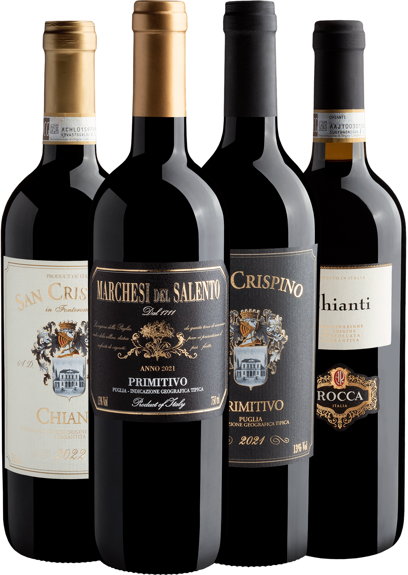 Kit 2 Primitivos + 2 Chiantis por R$49,90 cada garrafa + Frete Grátis*