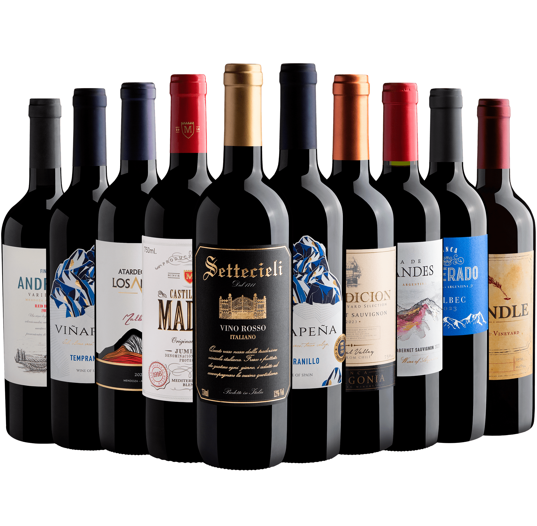 Kit 10 Vinhos Tintos por R$27,90 cada garrafa + Frete Grátis*