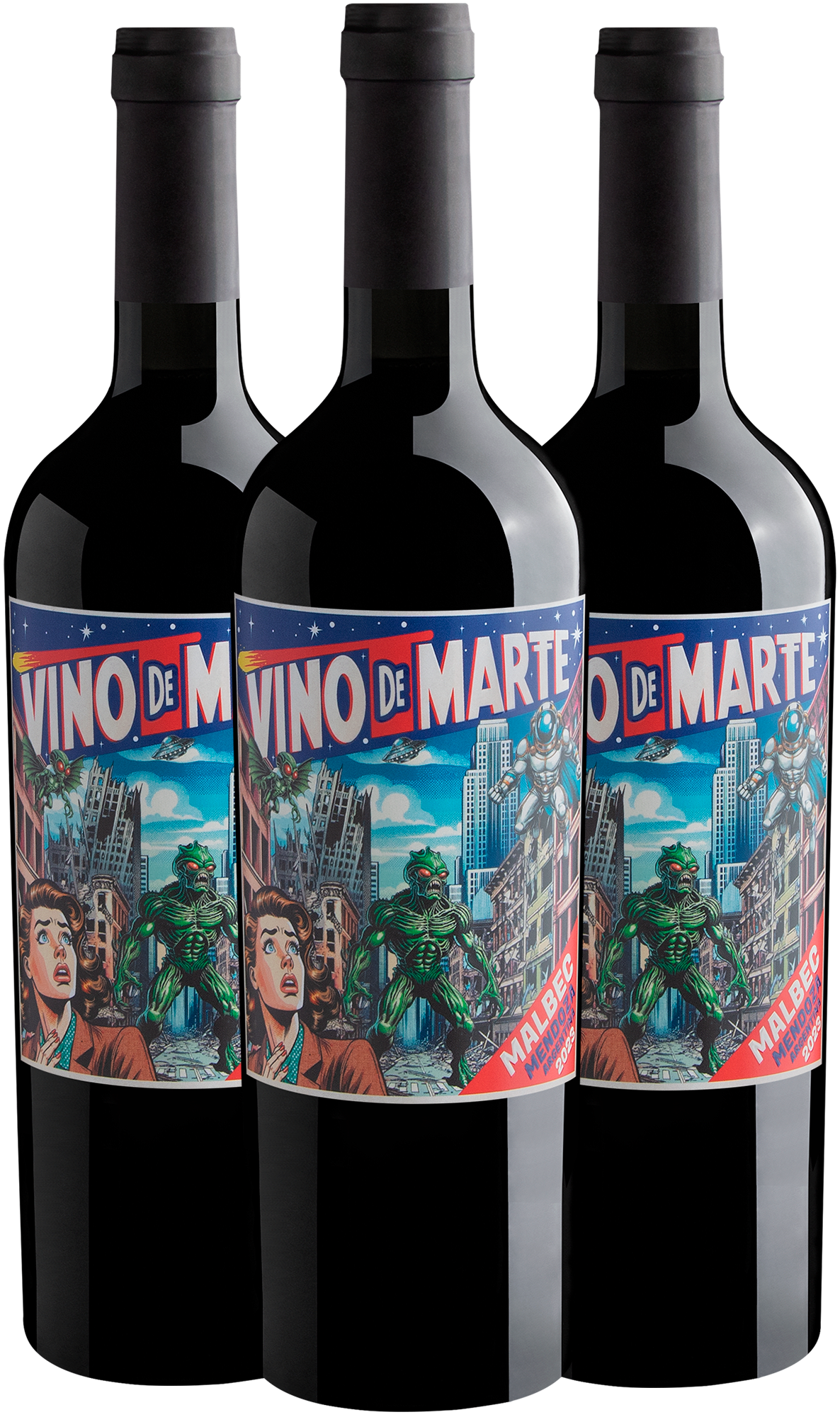 Kit 3 Vino de Marte Malbec por R$39,90 cada garrafa
