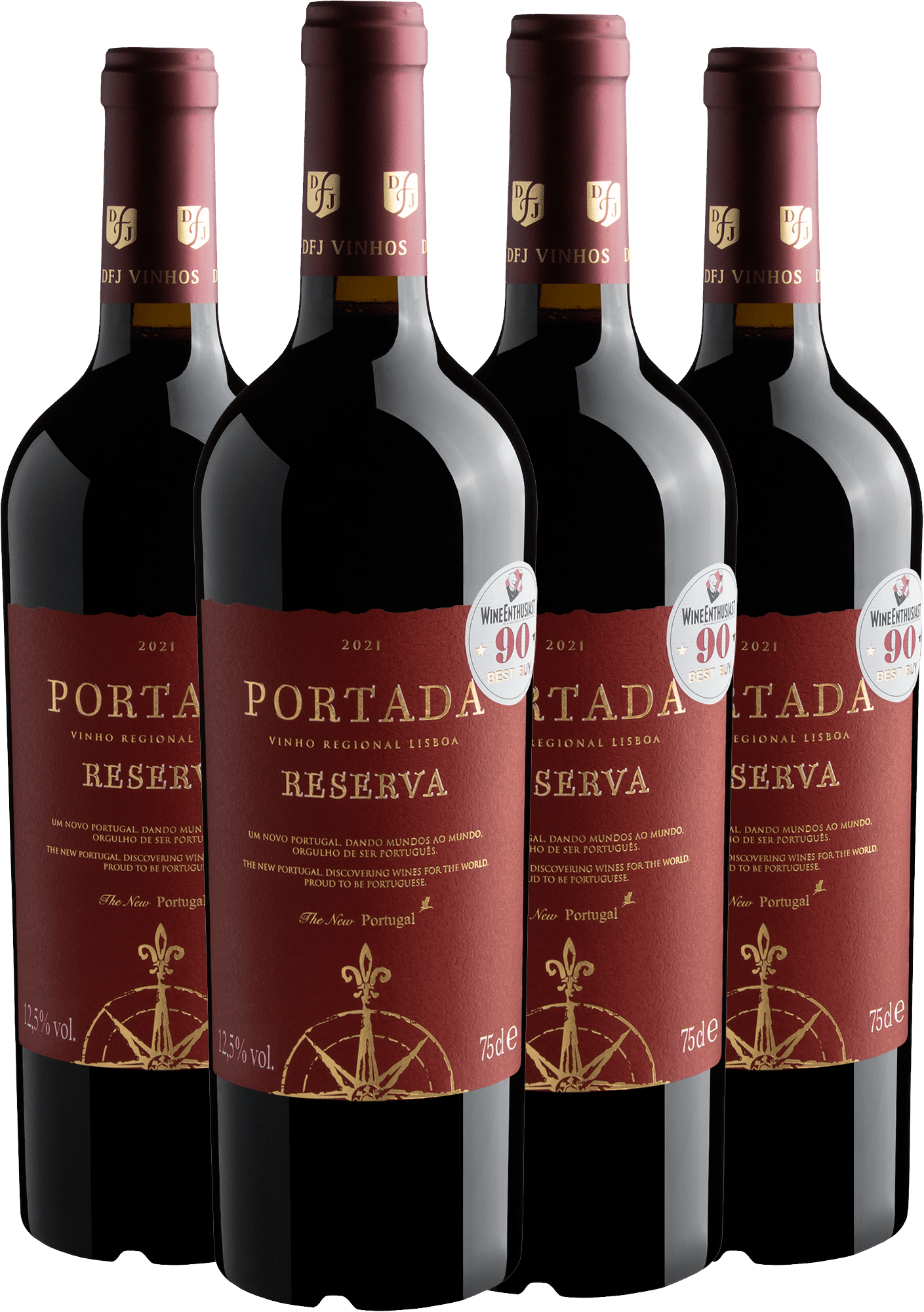 Kit 4 Portada Reserva Vinho Regional Lisboa por R$74,90 cada garrafa