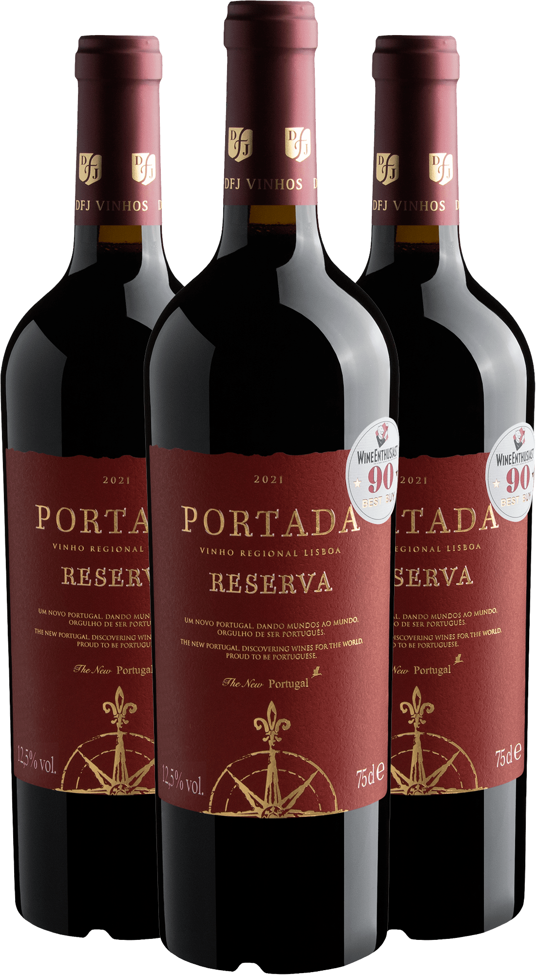 Kit Portada Reserva Vinho Regional Lisboa | 3 garrafas por R$84,90 cada