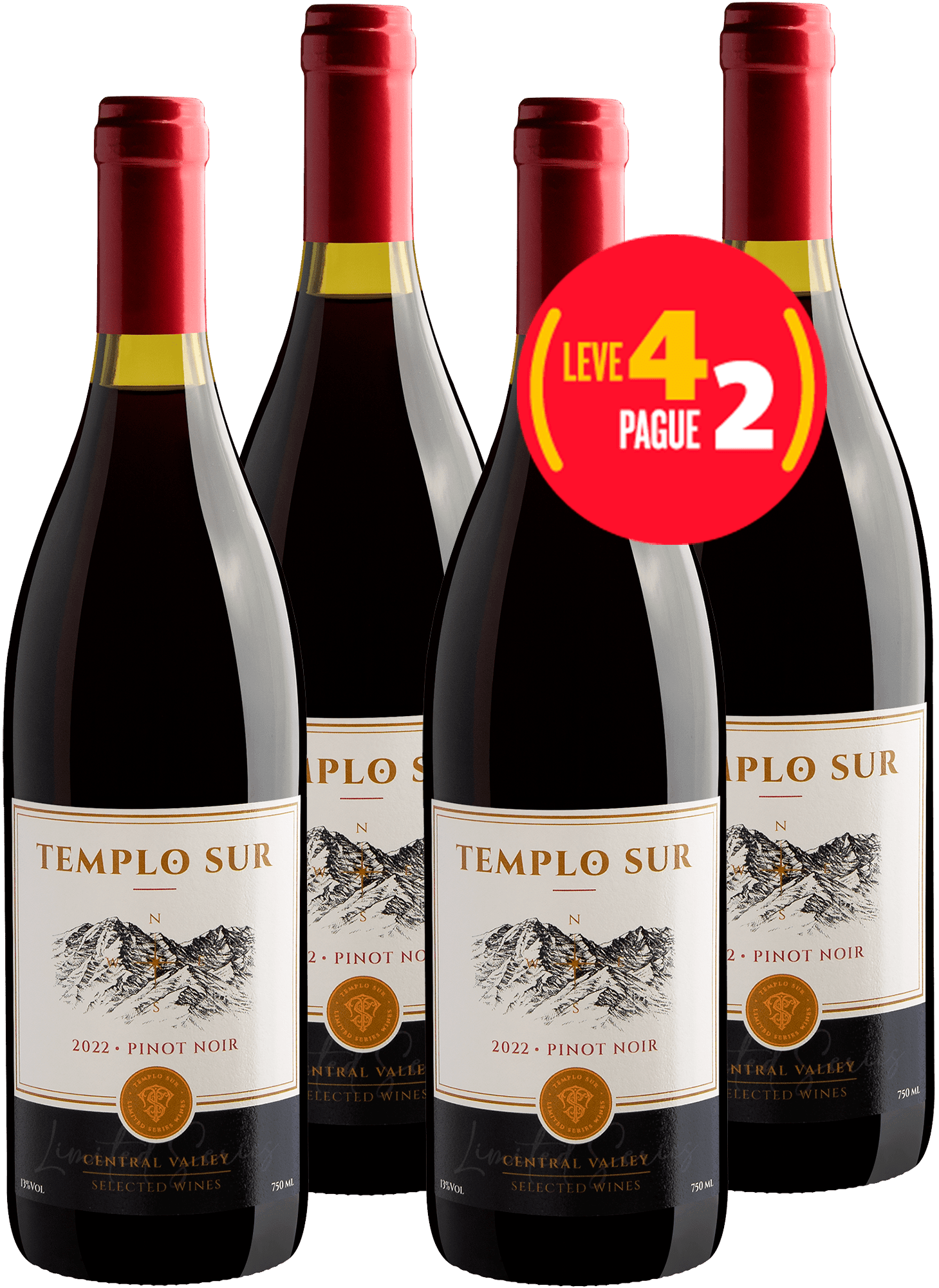Kit Leve 4 Pague 2 Templo Sur Limited Series Pinot Noir