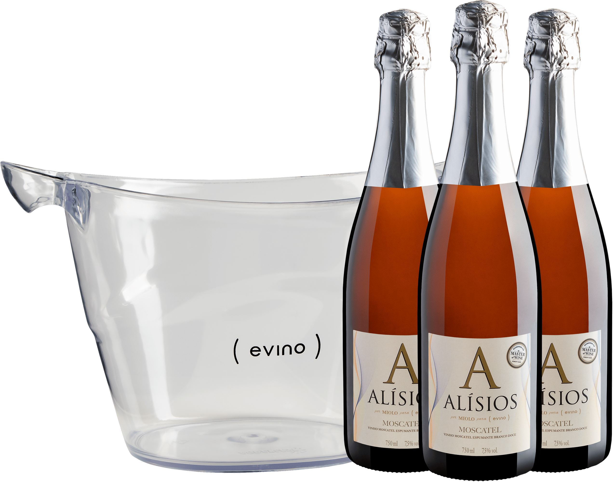 Kit 3 Alísios Moscatel + Champanheira