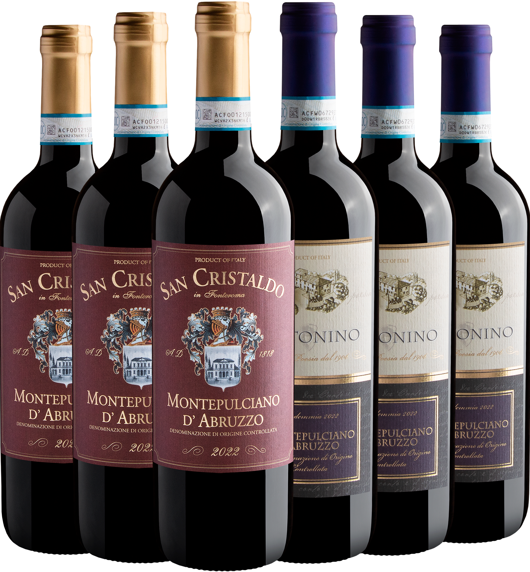 Kit Montepulcianos d'Abruzzo | 3 San Cristaldo + 3 Santonino por R$47,92 cada garrafa com cupom
