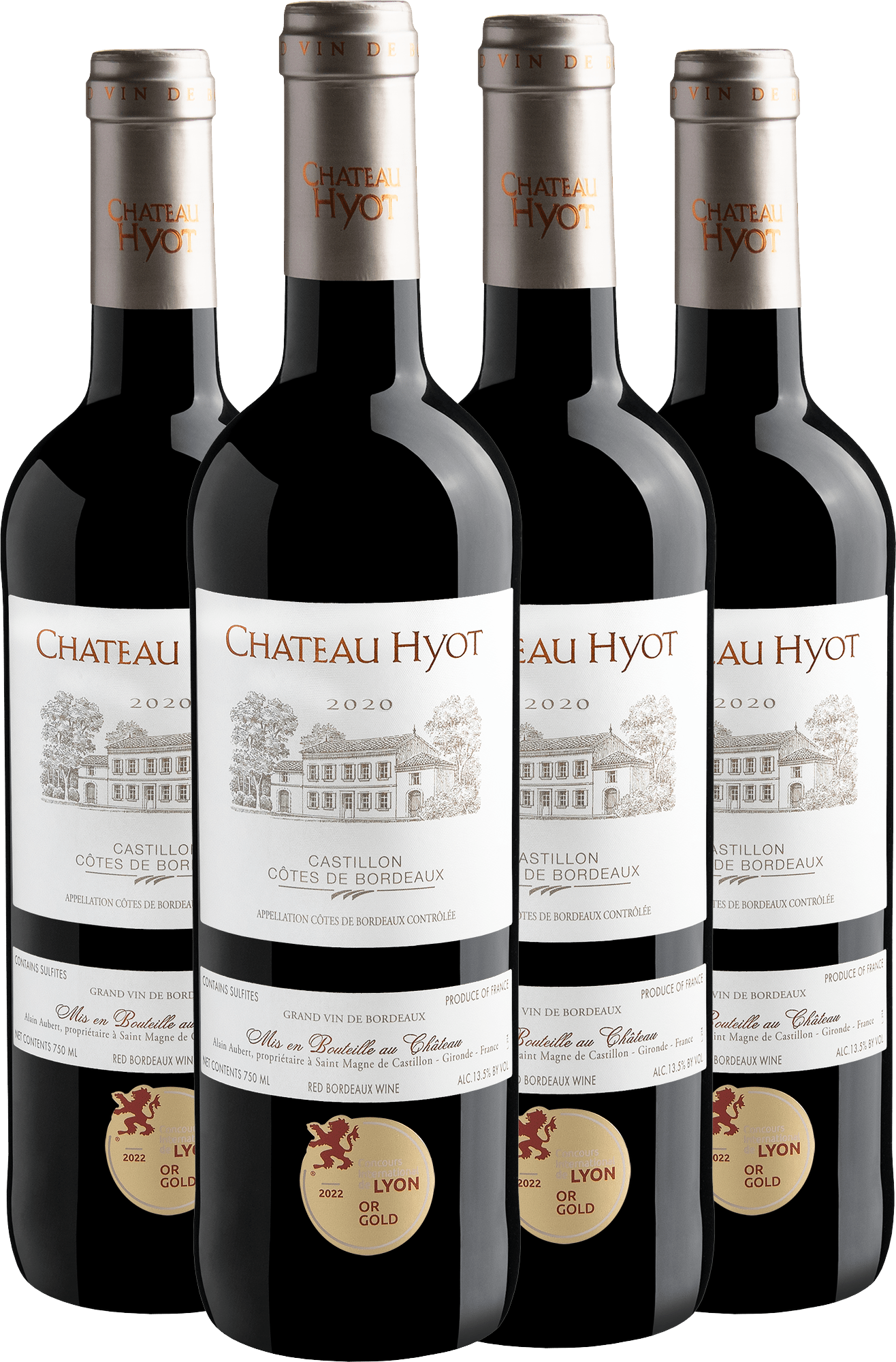 Kit 4 Château Hyot Castillon Côtes de Bordeaux AOC por R$89,90 cada garrafa