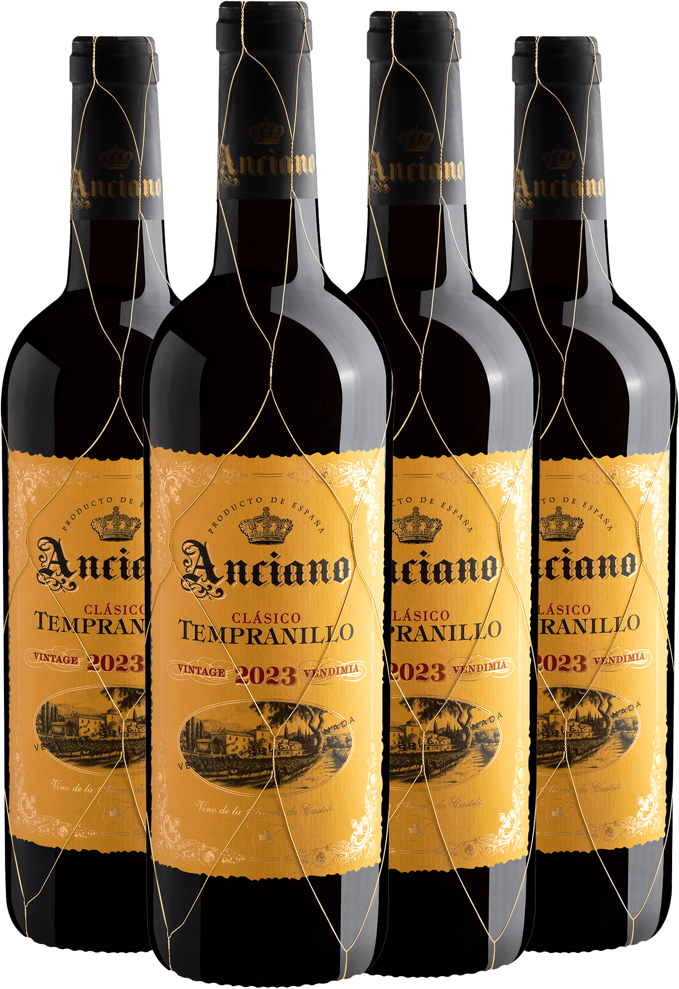 Kit 4 Anciano Clásico Tempranillo Vino de La Tierra de Castilla por R$44,90 cada garrafa