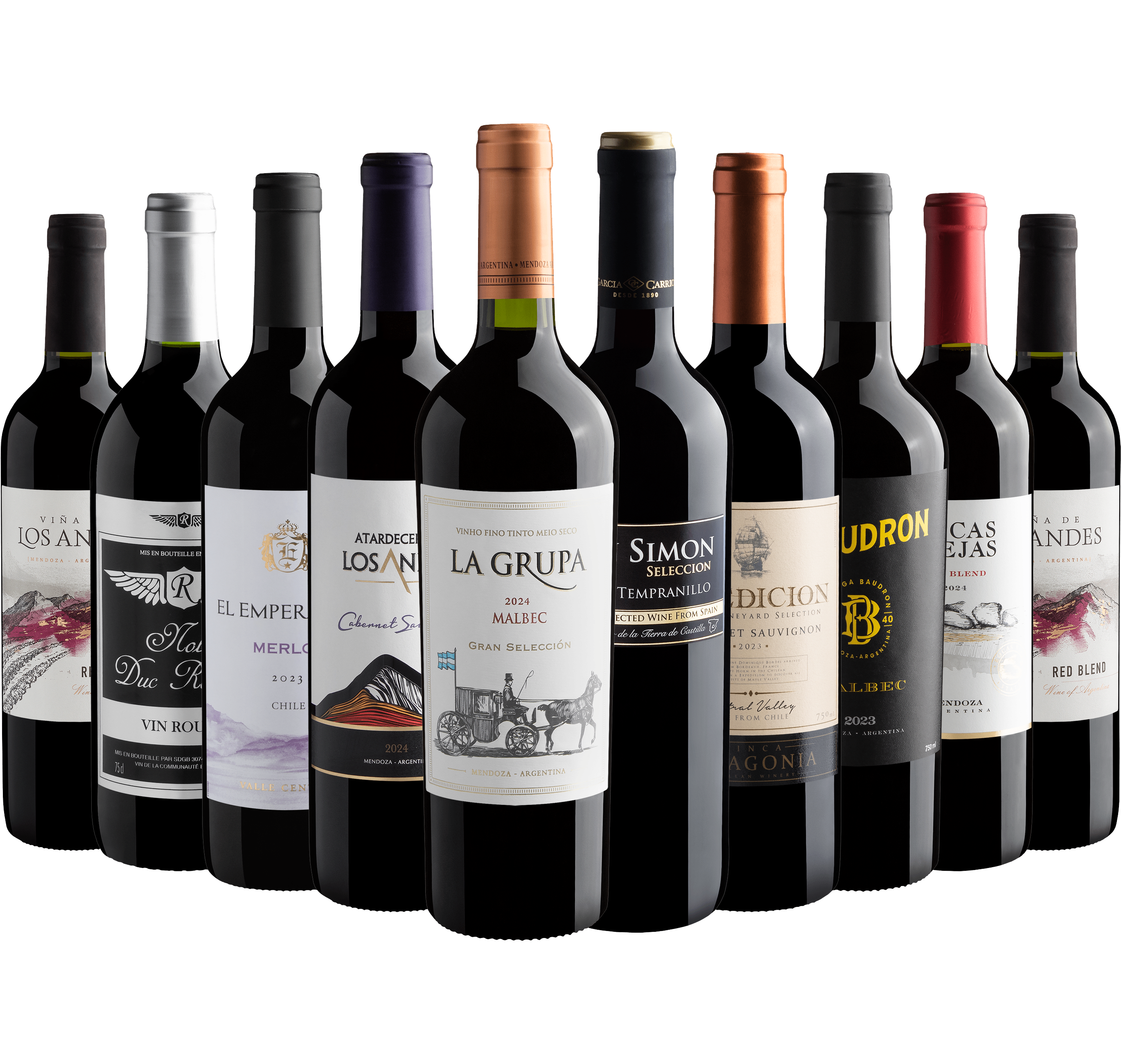 Kit 10 Vinhos Tintos por R$26,90 cada garrafa + Frete Grátis*