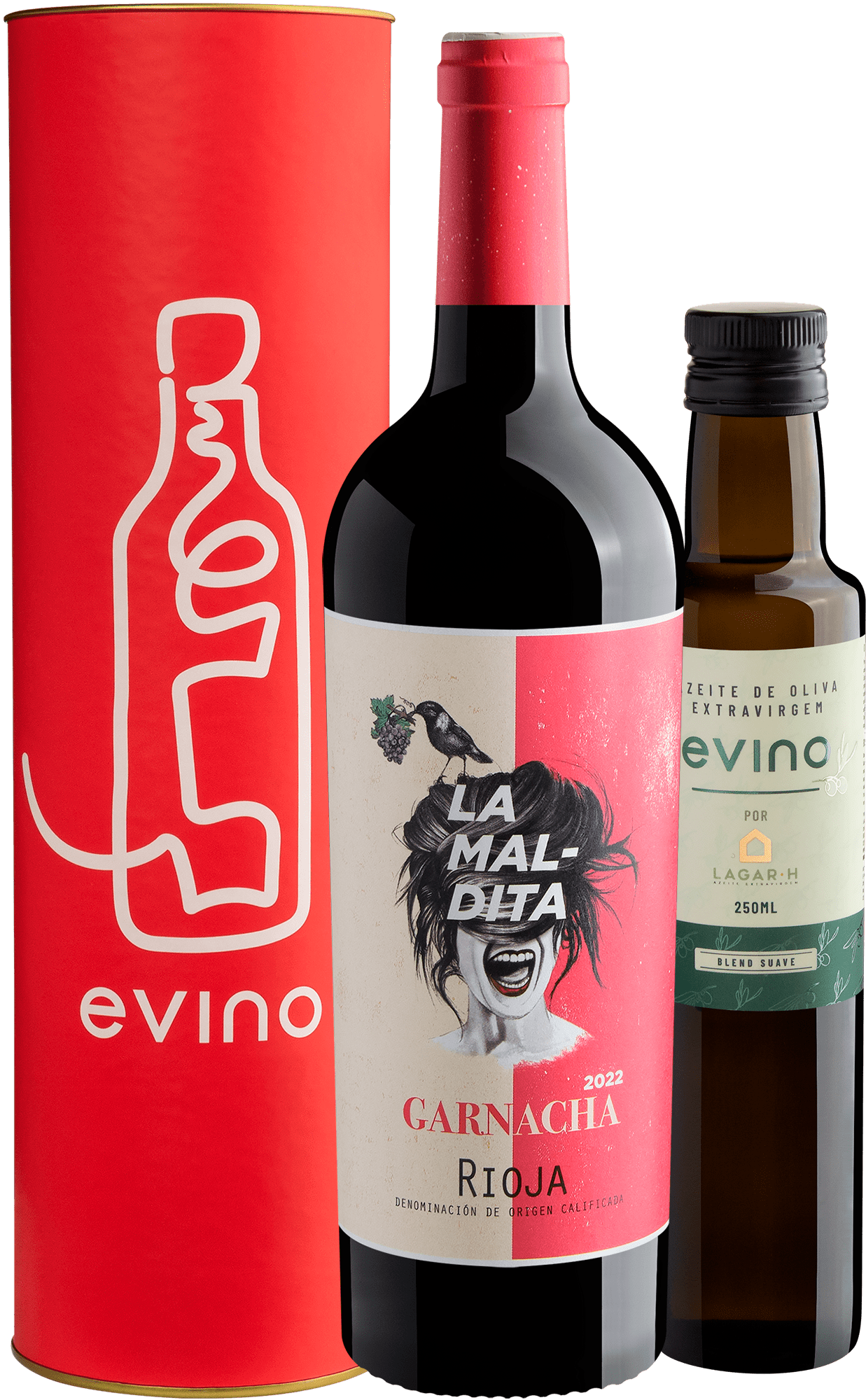 Kit La Maldita Garnacha + Azeite de Oliva + Embalagem para Presente