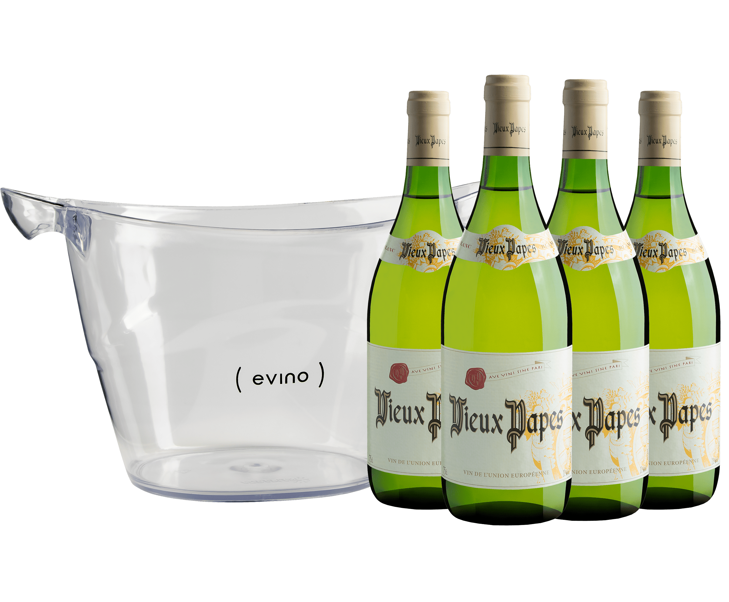 Kit 4 Vieux Papes White + Champanheira