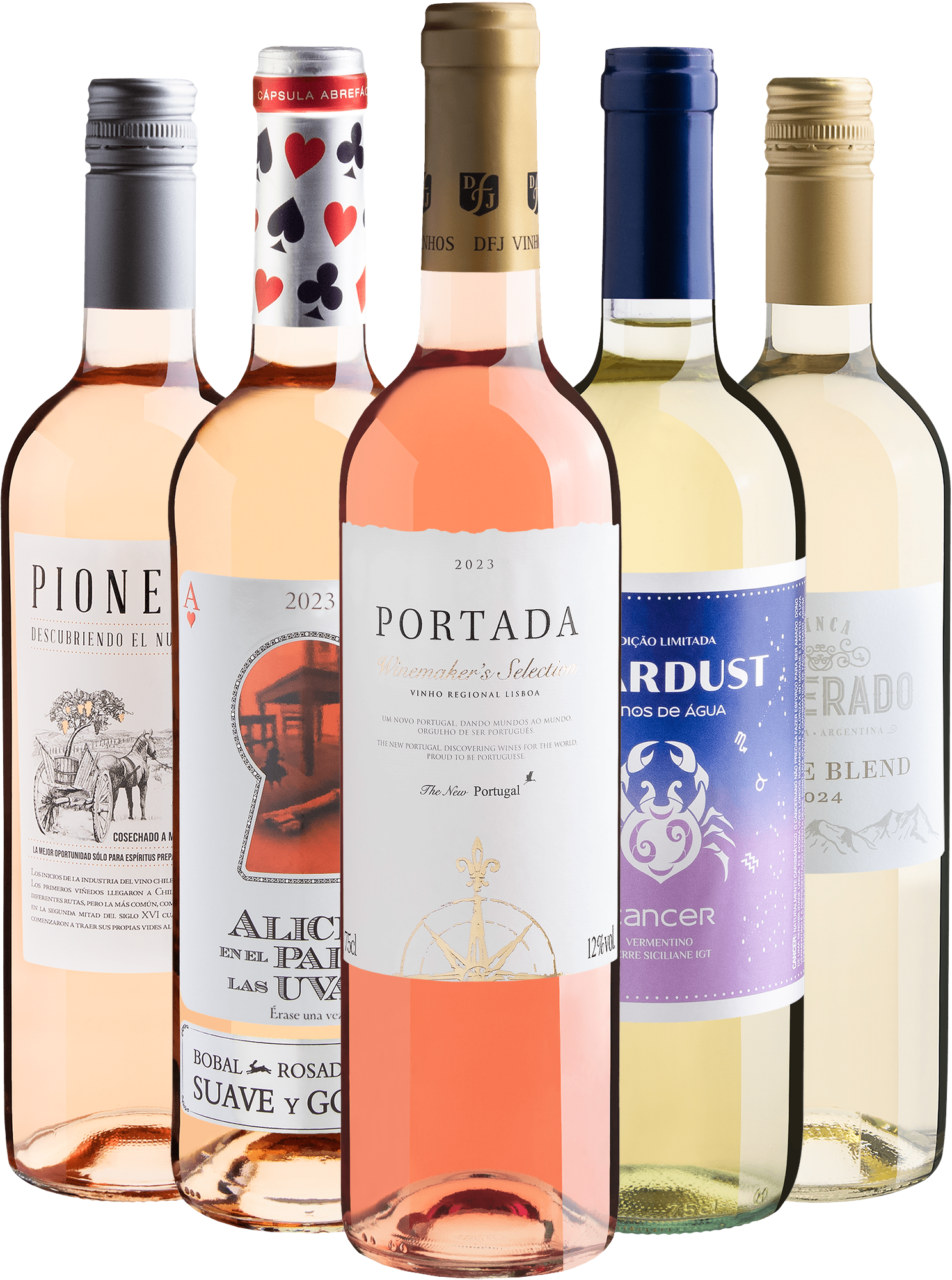 Kit O Mistério dos Brancos e Rosés | 5 garrafas por R$39,90 cada + Frete Grátis*