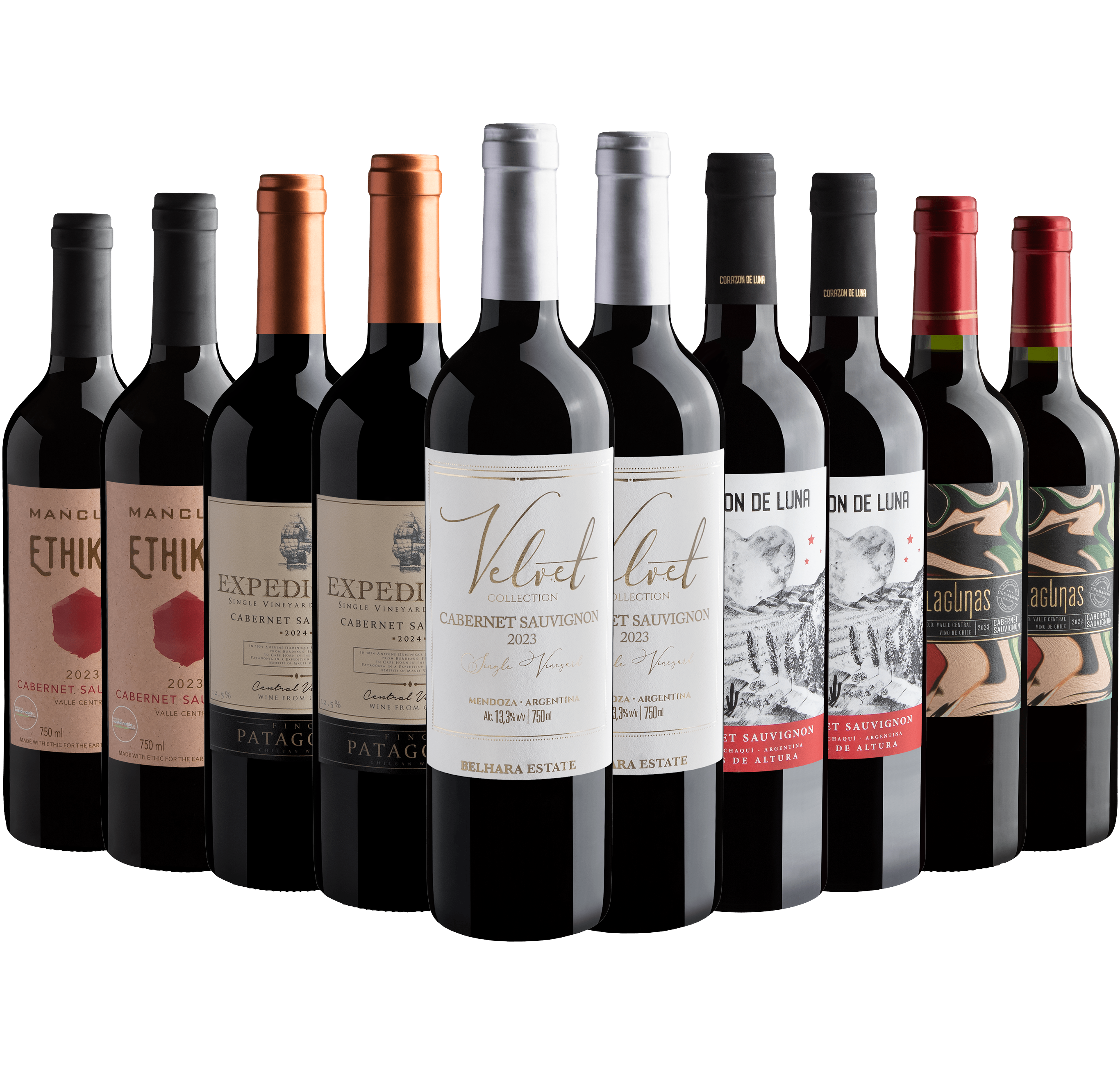 Kit Cabernets Sauvignons | 10 garrafas por R$26,90 cada