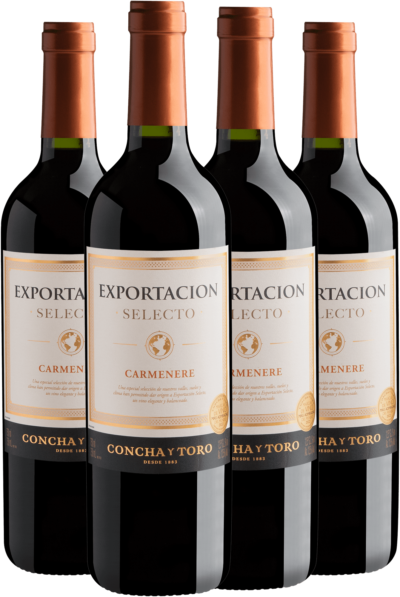 Kit 4 Concha y Toro Exportacion Selecto Carménère por R$44,90 cada garrafa + Frete Grátis*