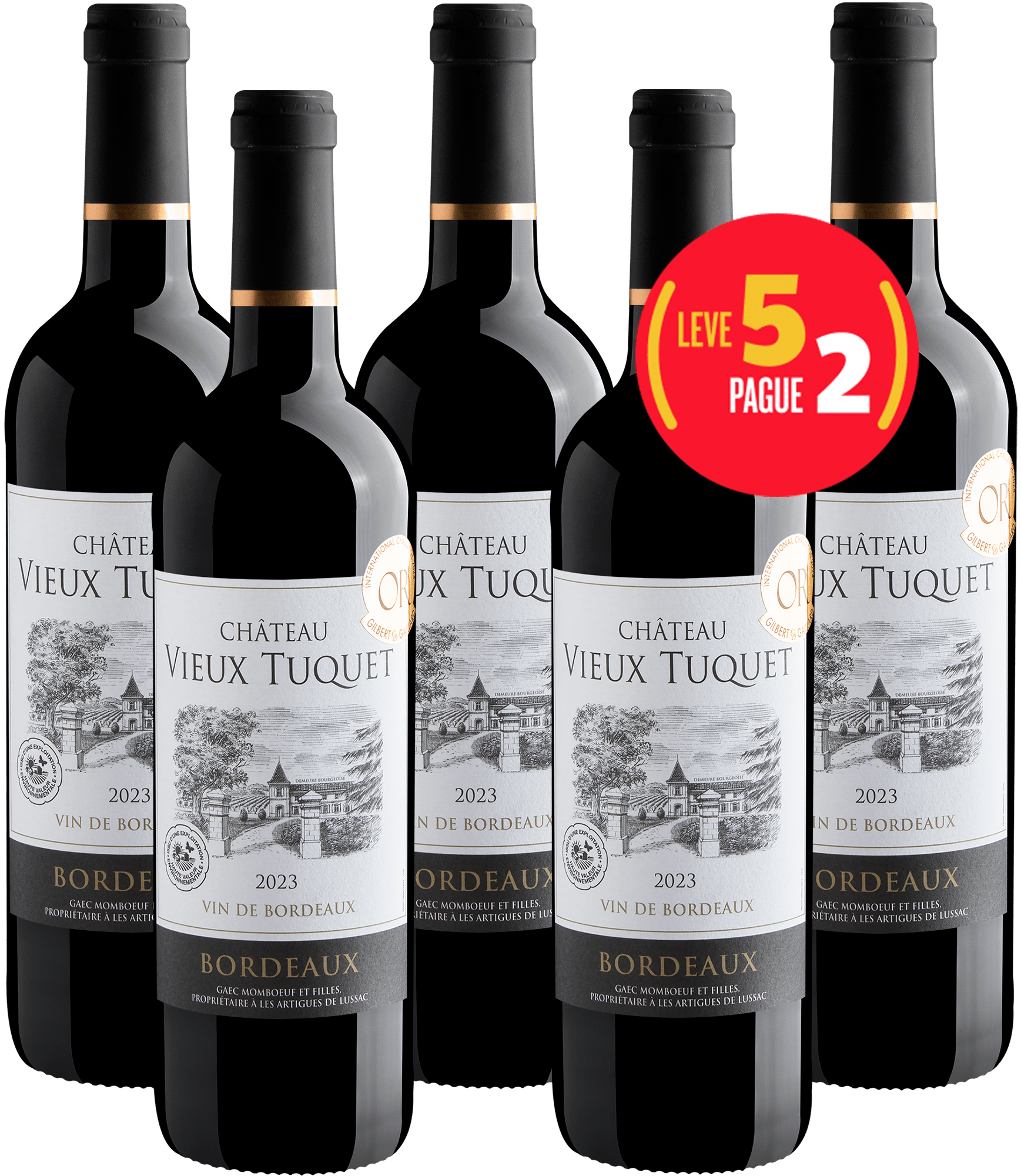 Kit Leve 5 Pague 2 Château Vieux Tuquet Bordeaux AOP