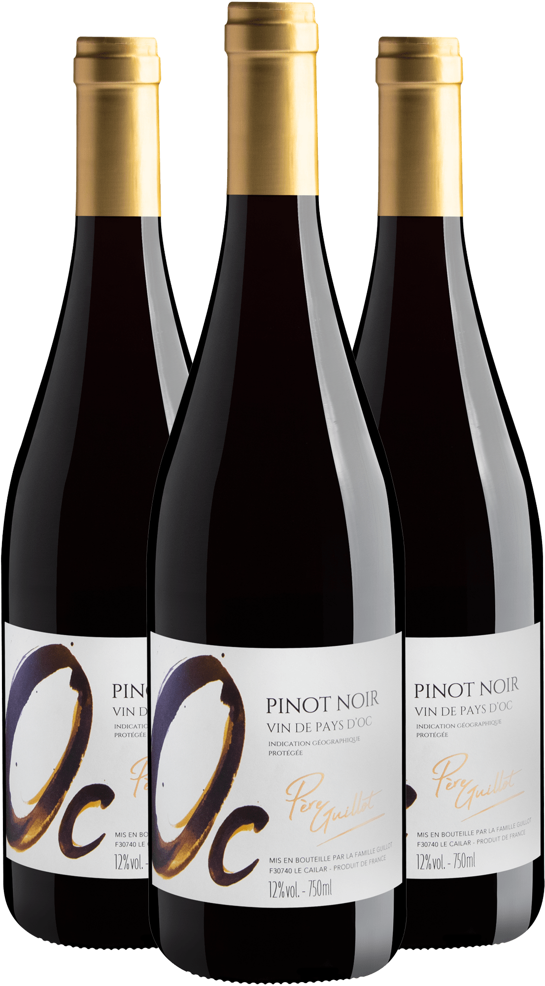 Kit 3 Père Guillot Pinot Noir Pays d'Oc IGP