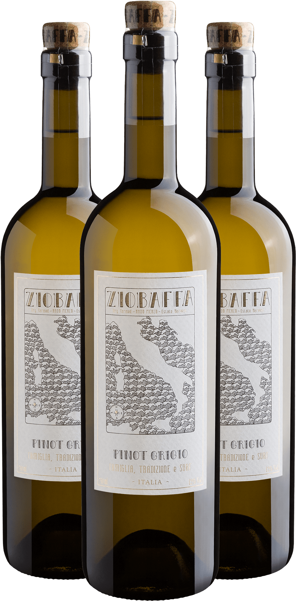 Kit 3 ZioBaffa Pinot Grigio Terre Siciliane IGT por R$69,90 cada garrafa + Frete Grátis*