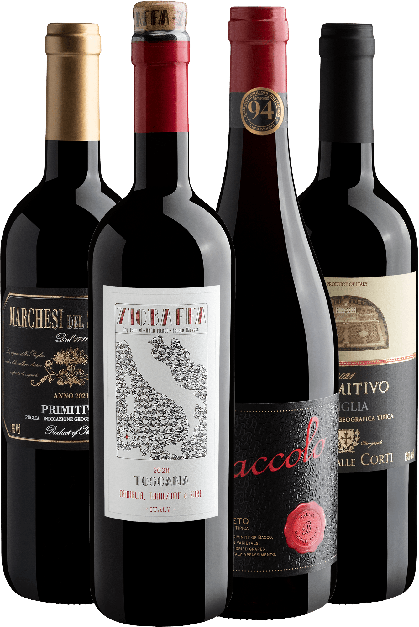 Kit Vinhos Italianos 94+ Pontos | 4 garrafas por R$59,90 cada
