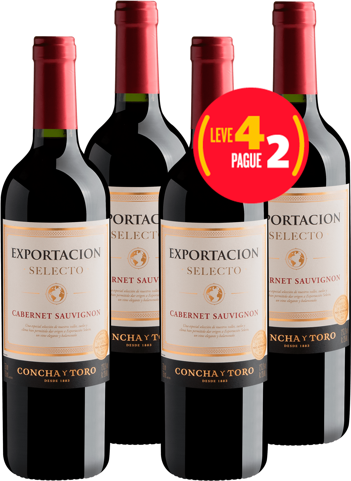 Kit Leve 4 Pague 2 Concha y Toro Cabernet Sauvignon + Frete Grátis*