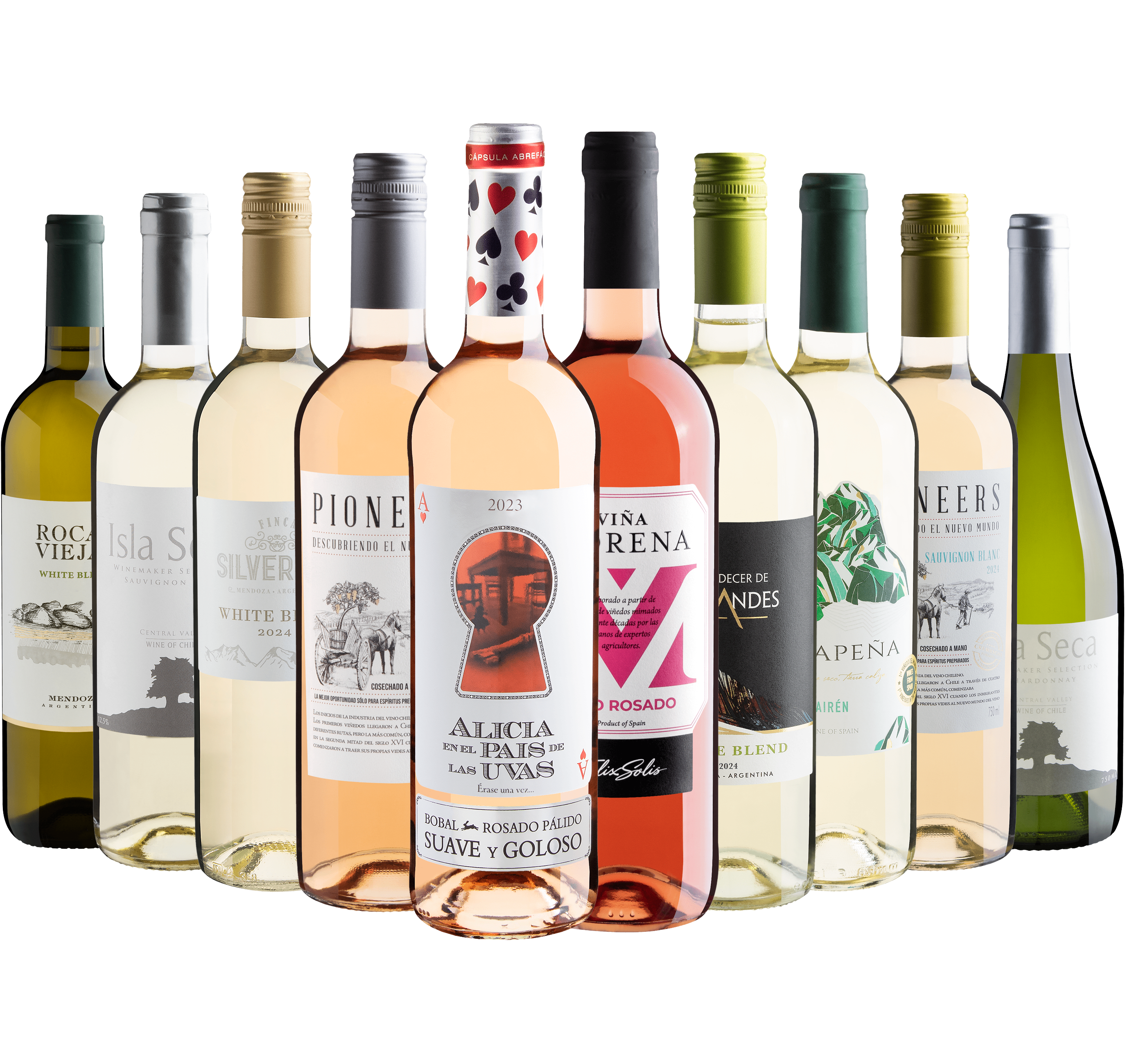Kit 10 Vinhos Refrescantes com Alicia en el Pais de Las Uvas por R$28,90 cada garrafa