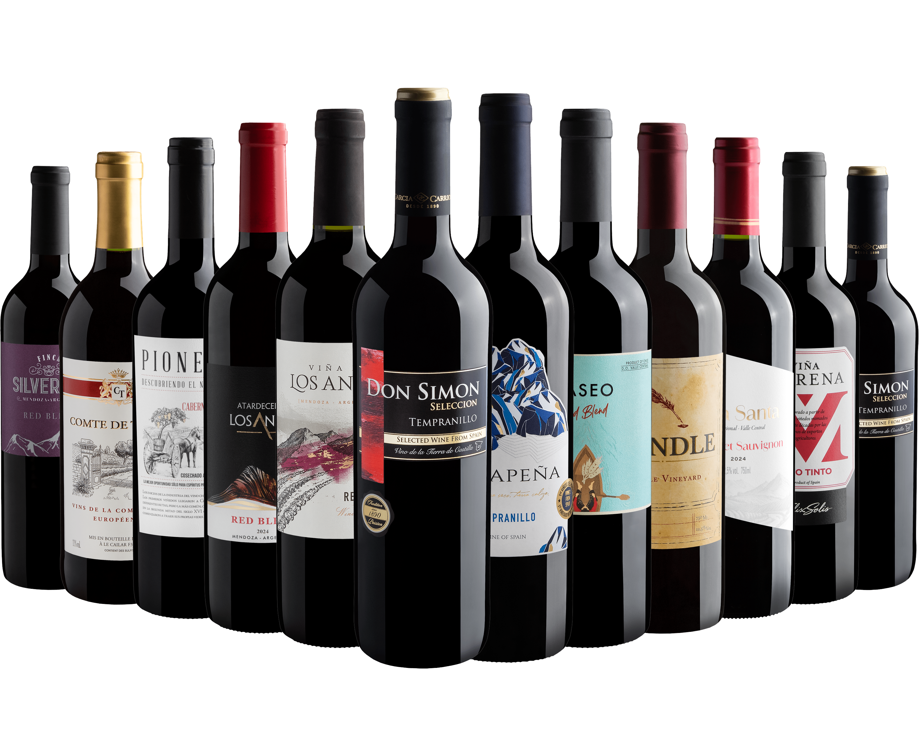 Kit 12 Vinhos Tintos por R$26,90 cada garrafa*