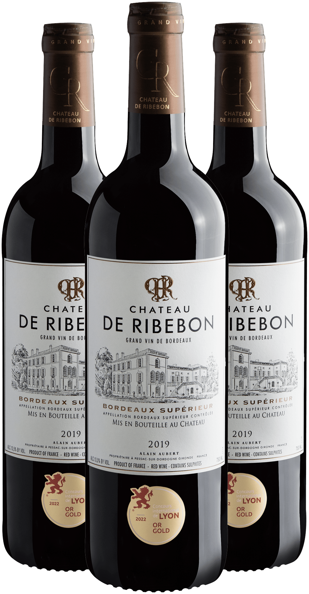 Kit 3 Château de Ribebon Bordeaux Supérieur AOC por R$89,90 cada garrafa