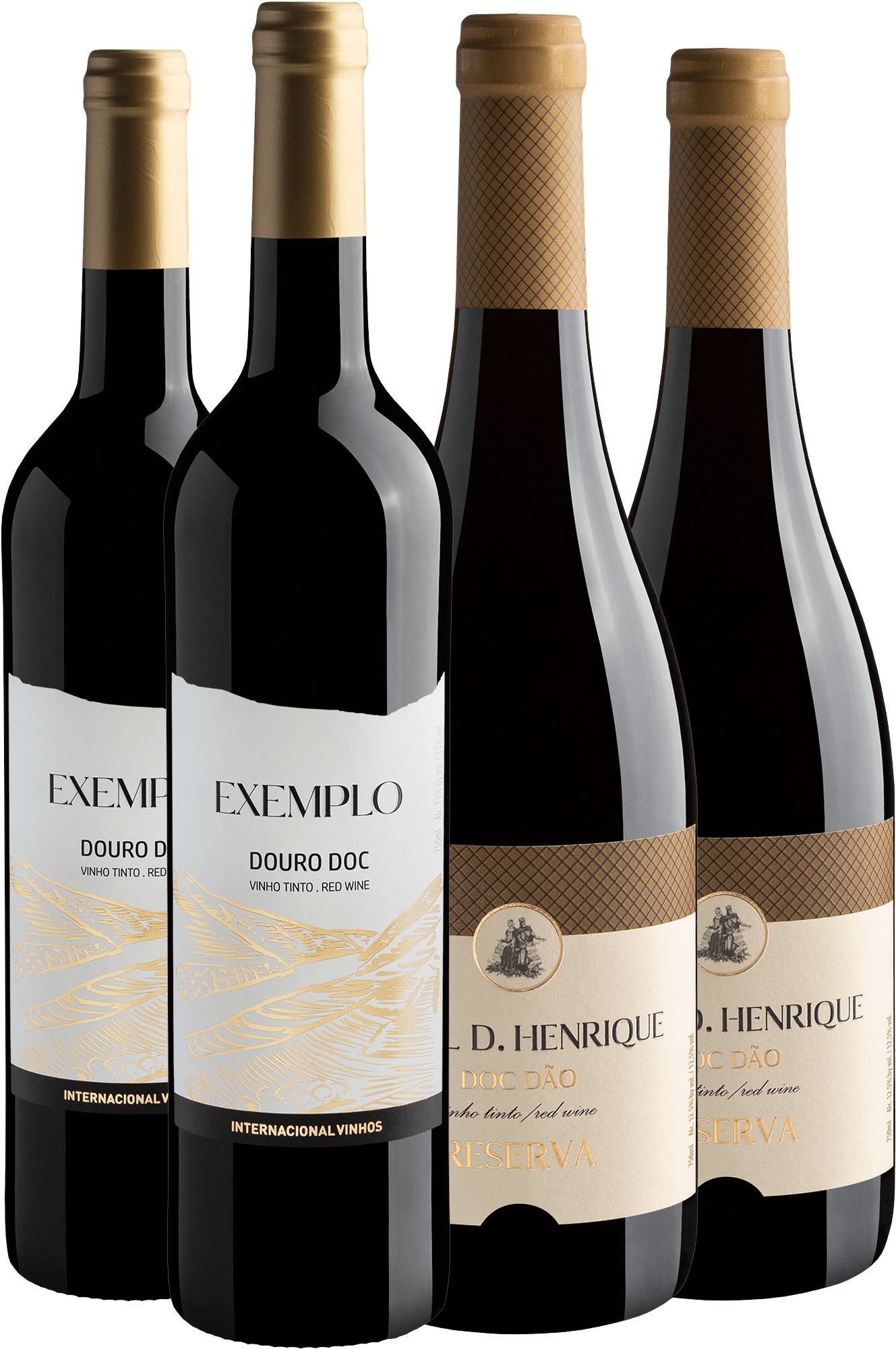Kit Regiões Portuguesas | 2 Douro + 2 Dão por R$49,90 cada garrafa