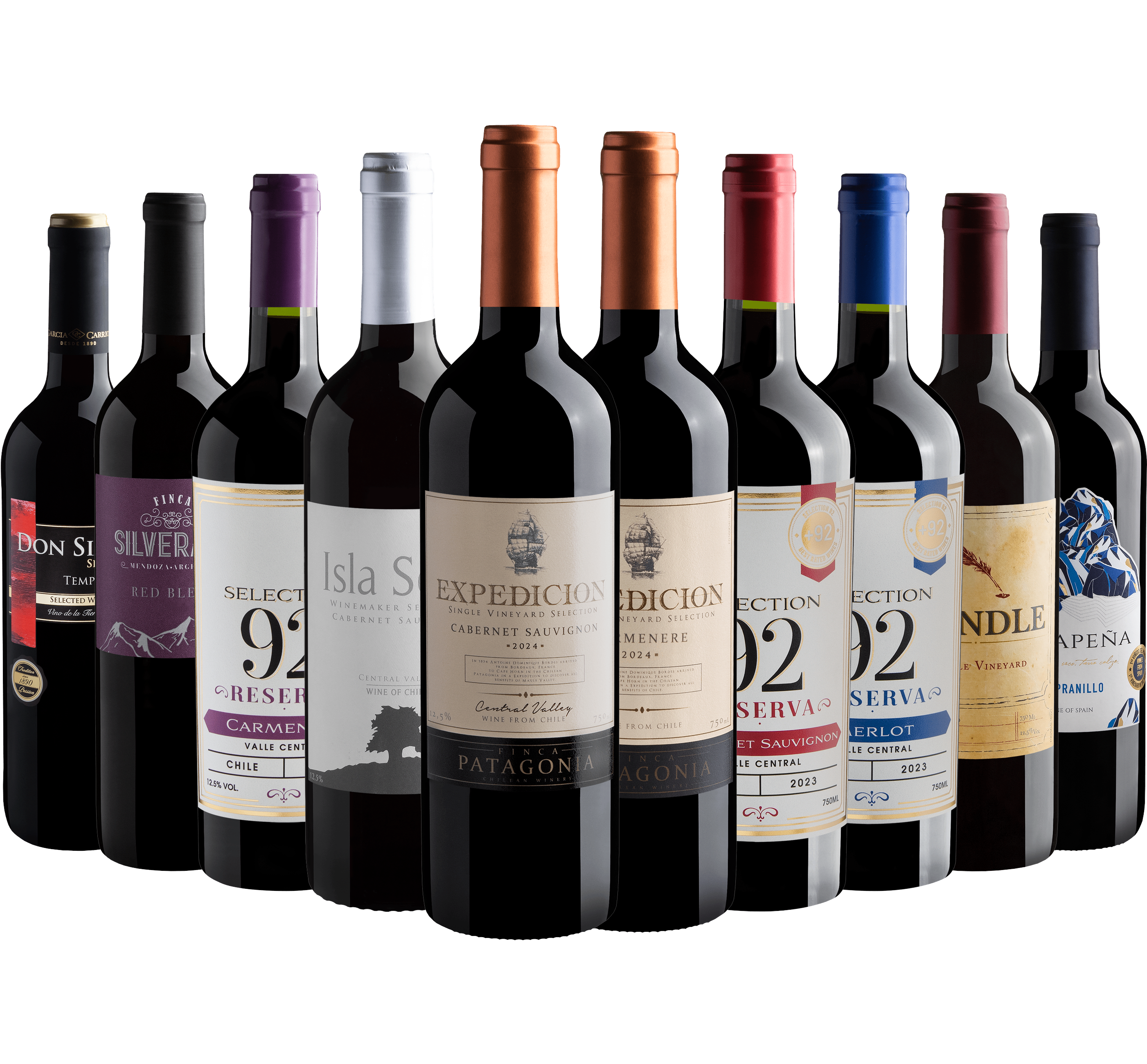 Kit 10 Vinhos Tintos Best Sellers por R$24,90 cada garrafa*