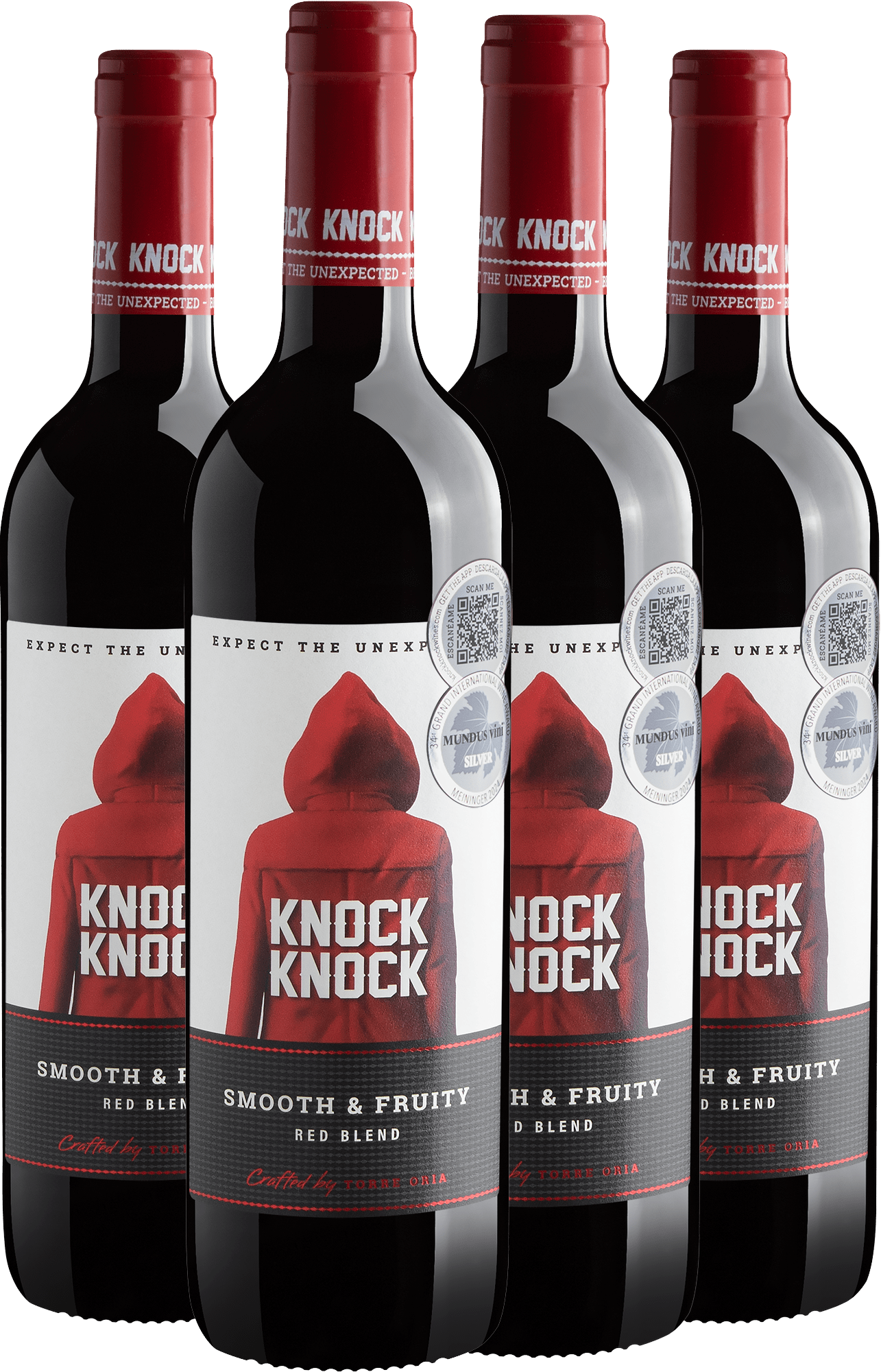 Kit 4 Knock Knock Caperucita Tinta Red Blend Tempranillo-Syrah por R$39,90 cada garrafa + Frete Grátis*