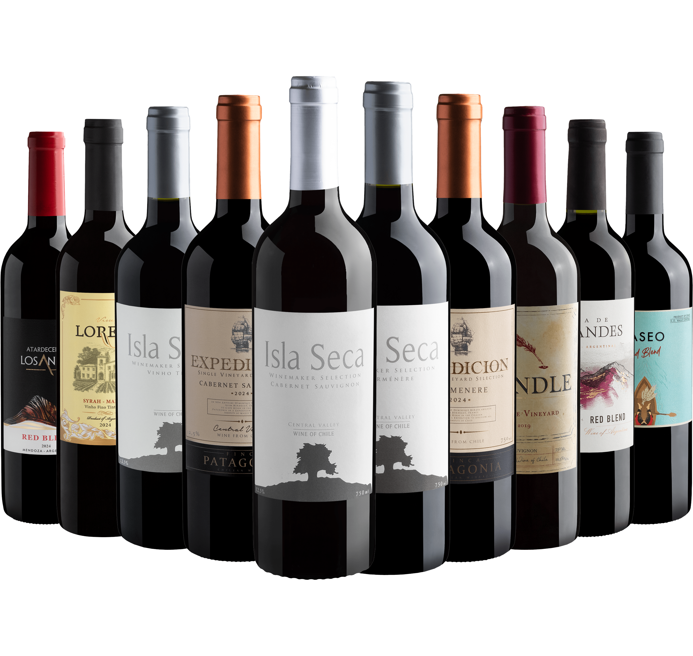 Kit 10 Vinhos do Novo Mundo por R$25,90 cada garrafa*