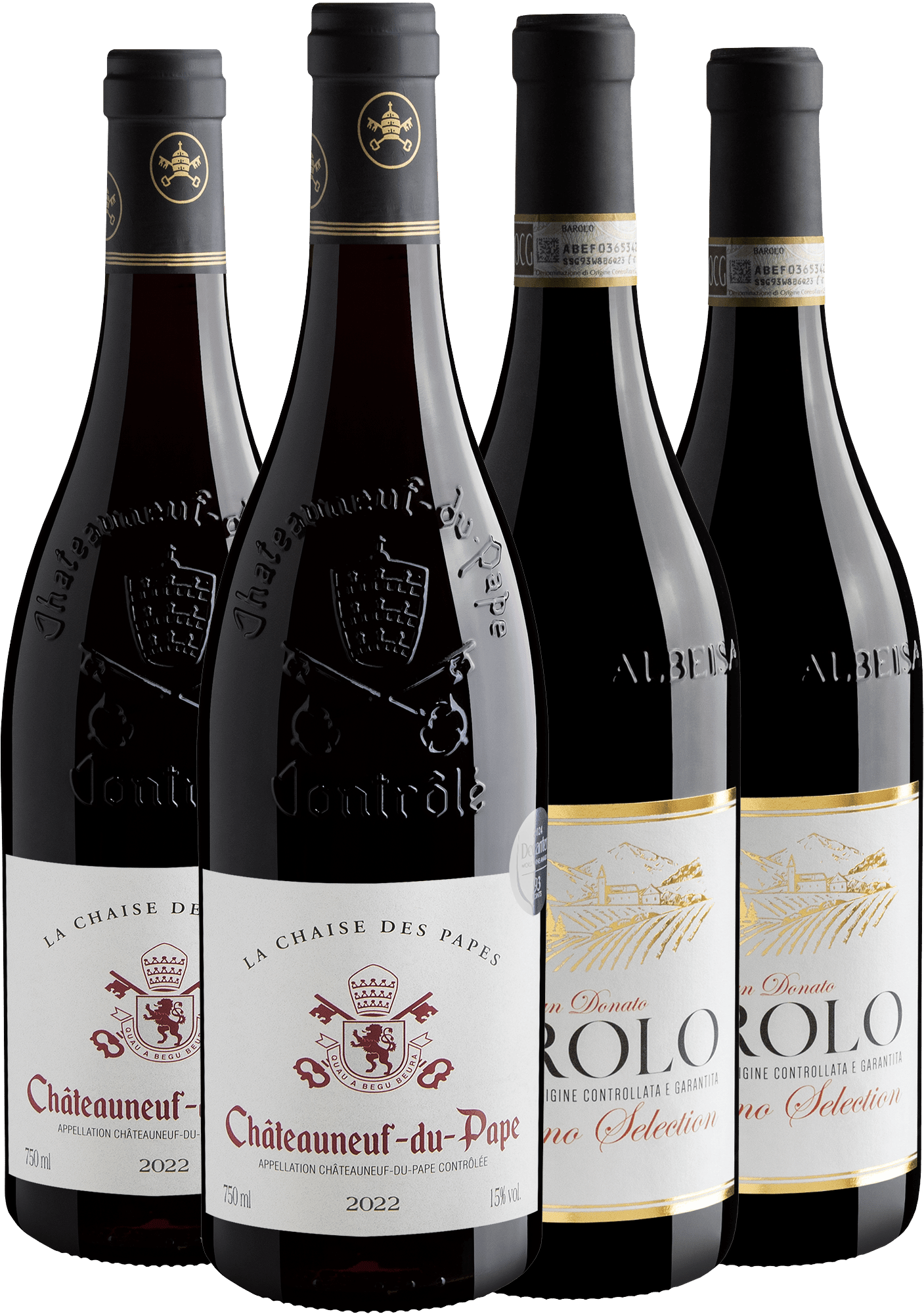 Kit 2 Barolo + 2 Châteauneuf-du-Pape